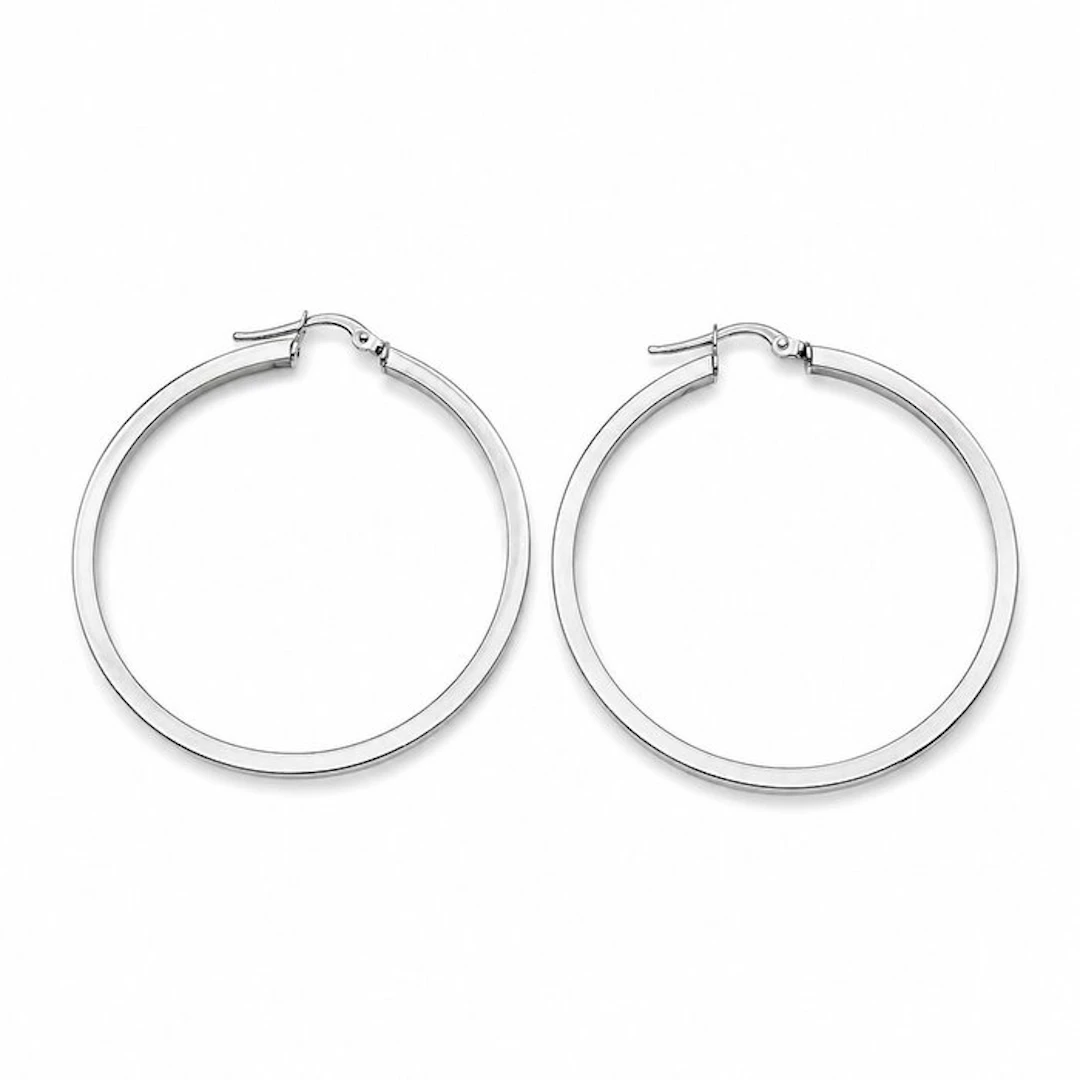 Earrings - 18 kt. White gold - Made in Italy - Handmade