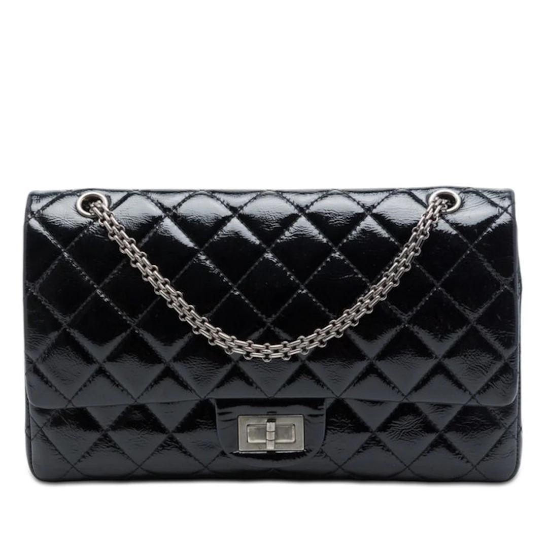 Chanel - Quilted Crinkled Patent Reissue 2.55 Double Flap 227 - Bag