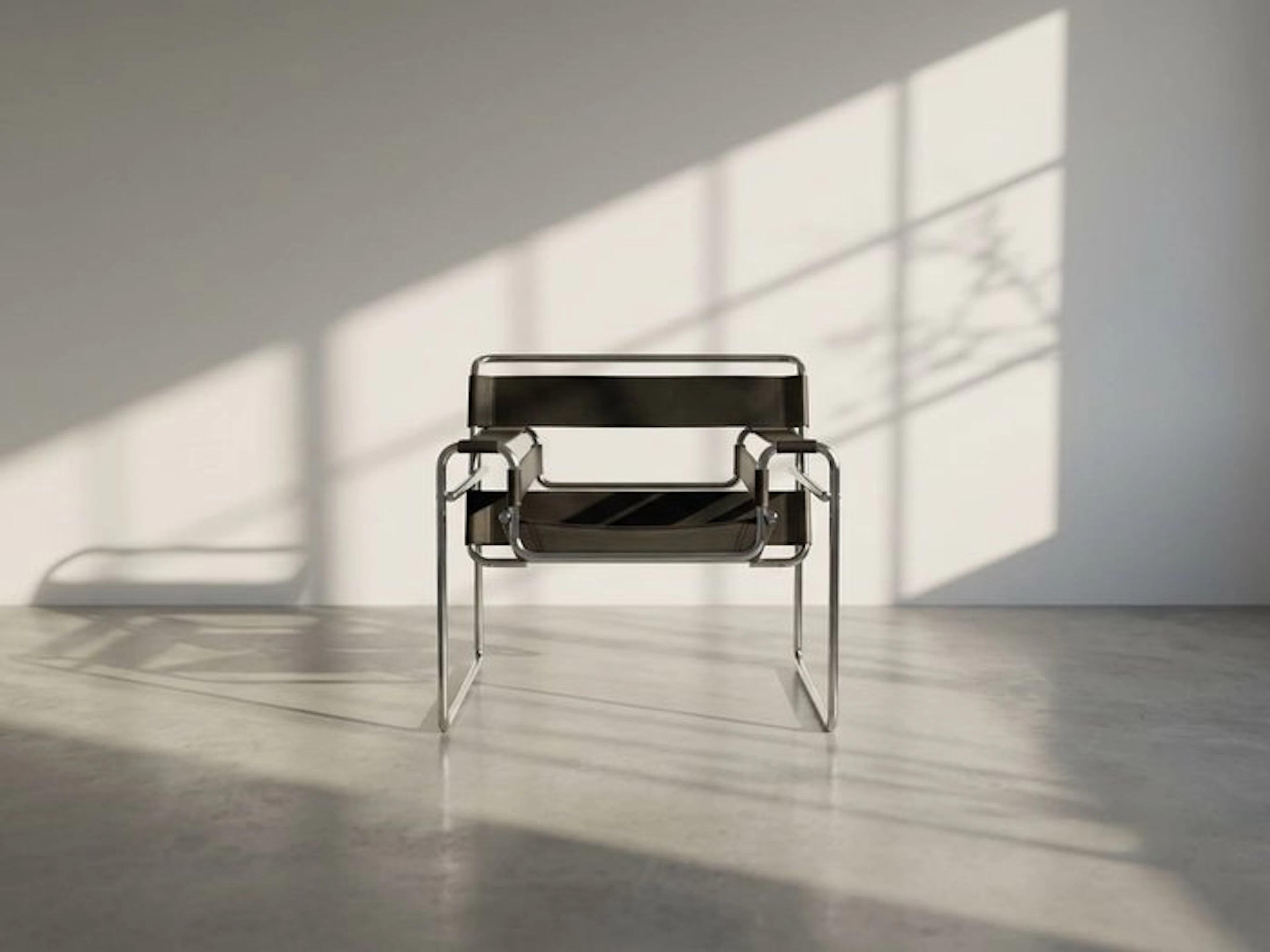 Knoll - Marcel Breuer - Armchair - WASSILY - Metal, black leather