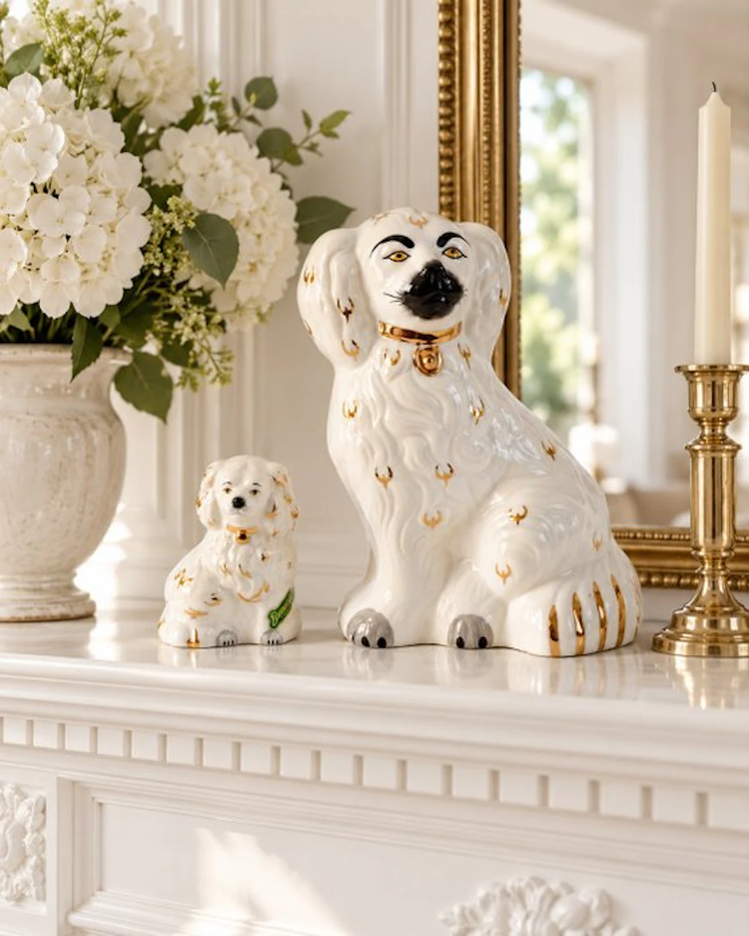 Beswick - Figurine - Staffordshire Spaniel Mantle Dogs / Wally Dogs