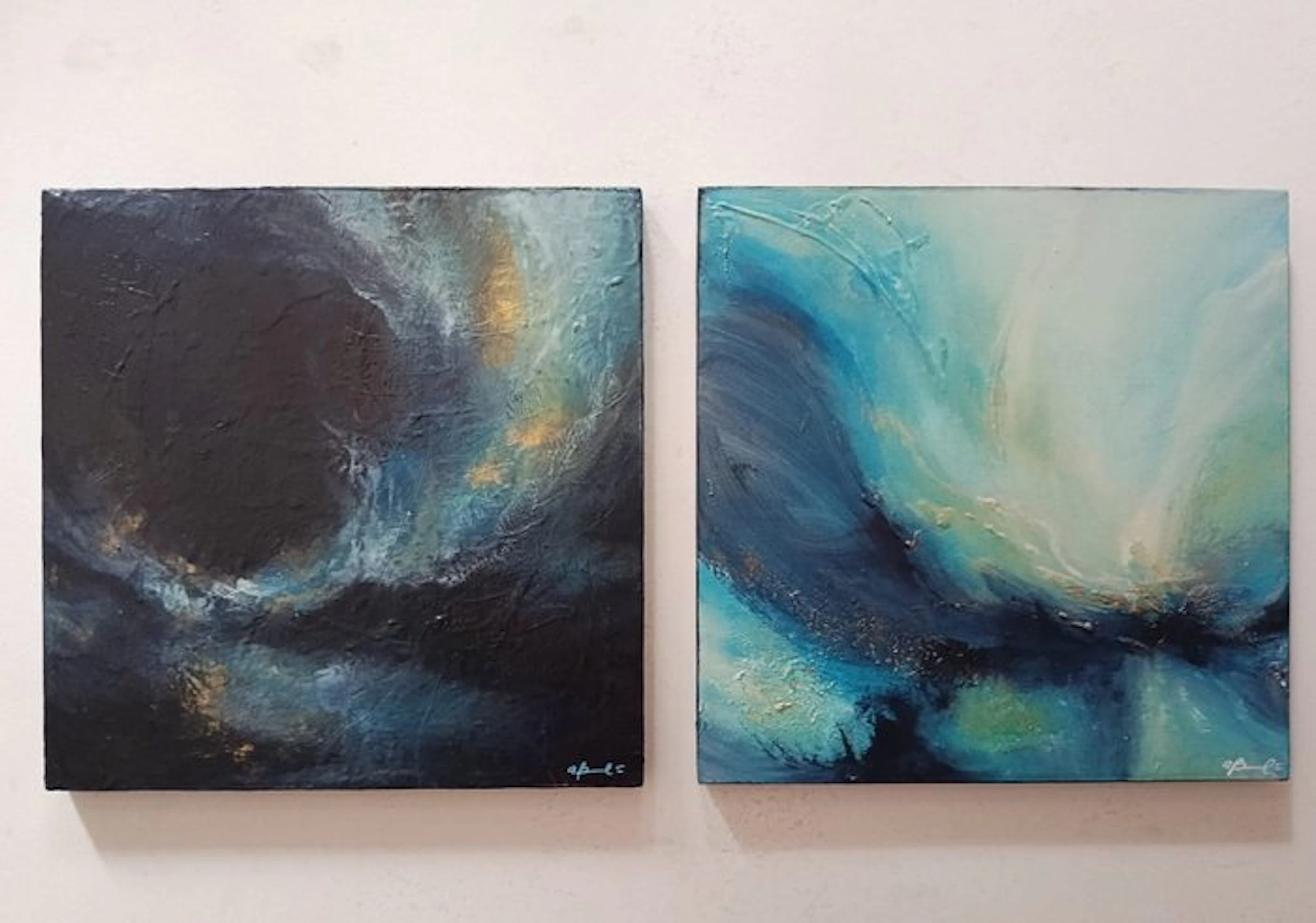 Anna Barone - NADIR & ZENIT - DIPTYCH - TWO 40X40 CM CANVASES