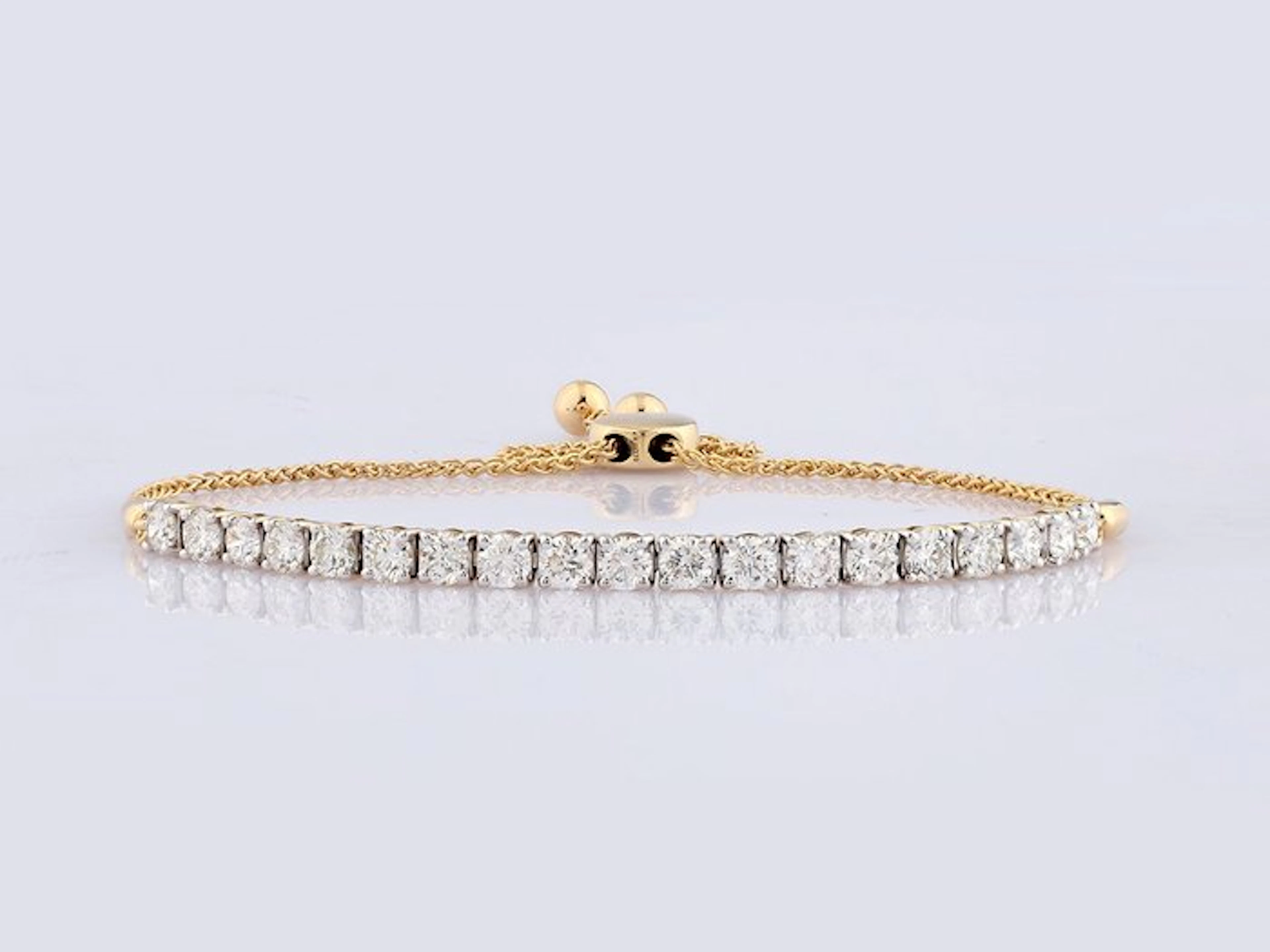 Bracelet - 14 kt. Yellow gold - 2.08ct. tw. Diamond (Lab-grown)