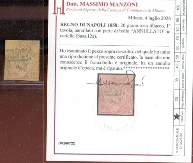 Italian Ancient States - Naples 1858 - 20 grain