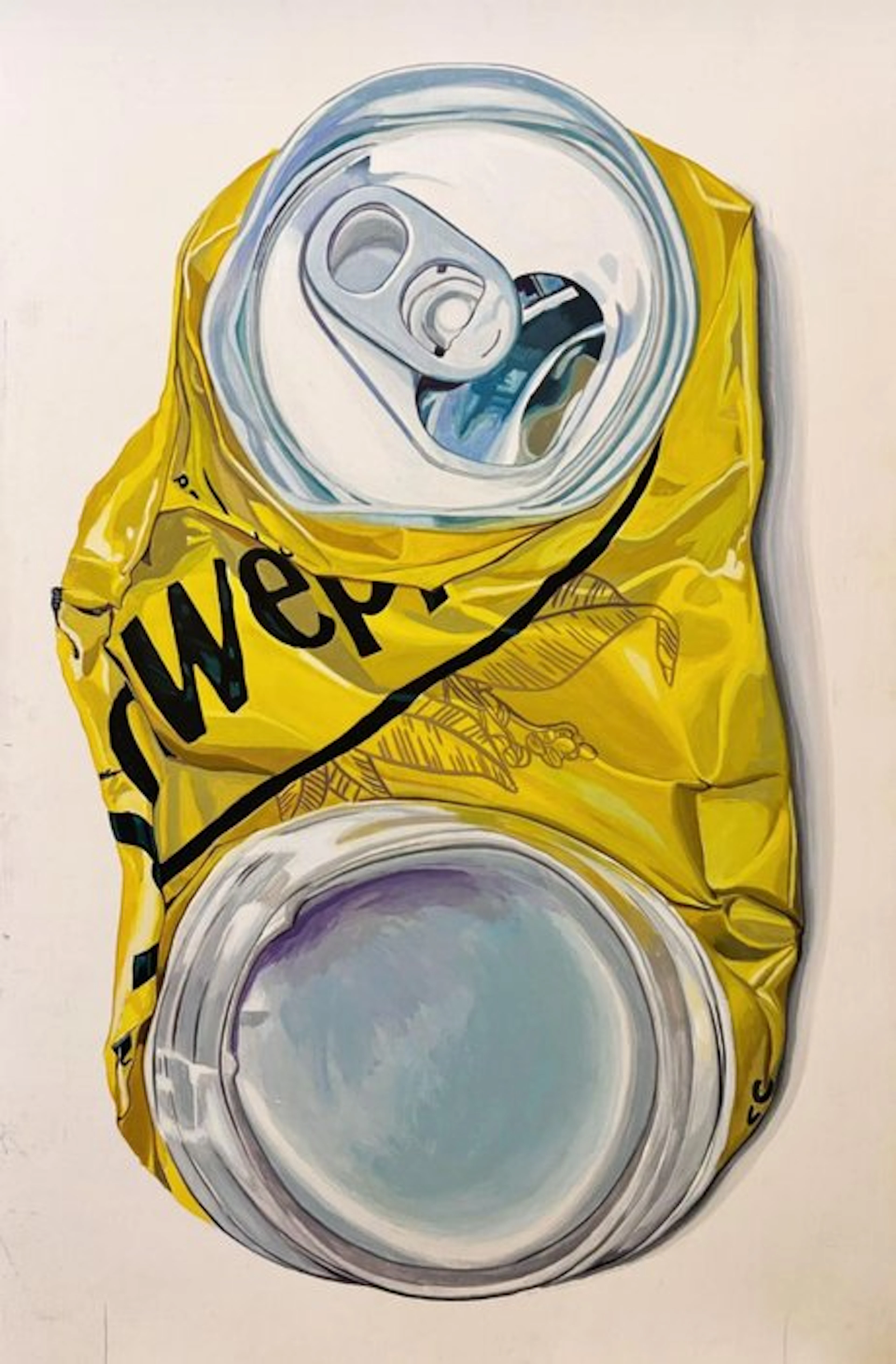 Antonio Valenzuela - Schweppes can - Acrilic on wood