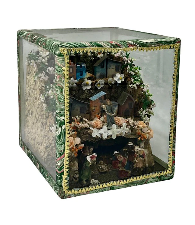 Nativity scene - Earthenware, Textile, Glass - Artisanal - 30 cm