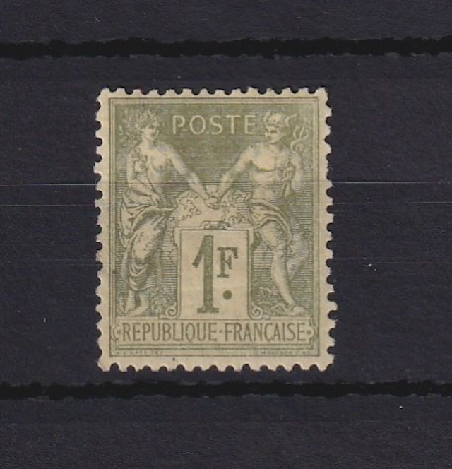 France 1883 - superbe sage type II 1f olive clair - Yvert n°82