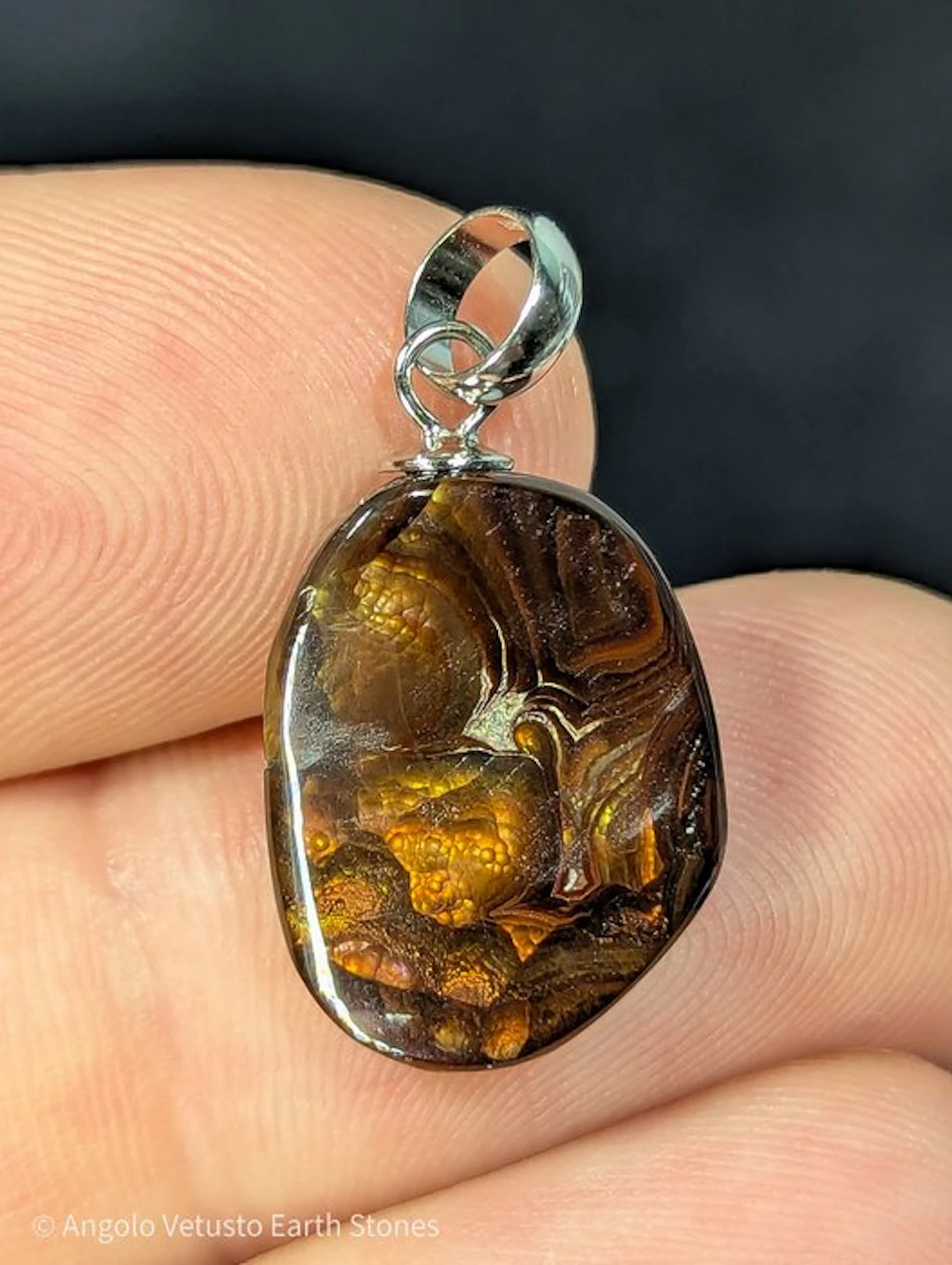 10.03 ct - Natural Mexican Fire Agate Pendants – Intense...