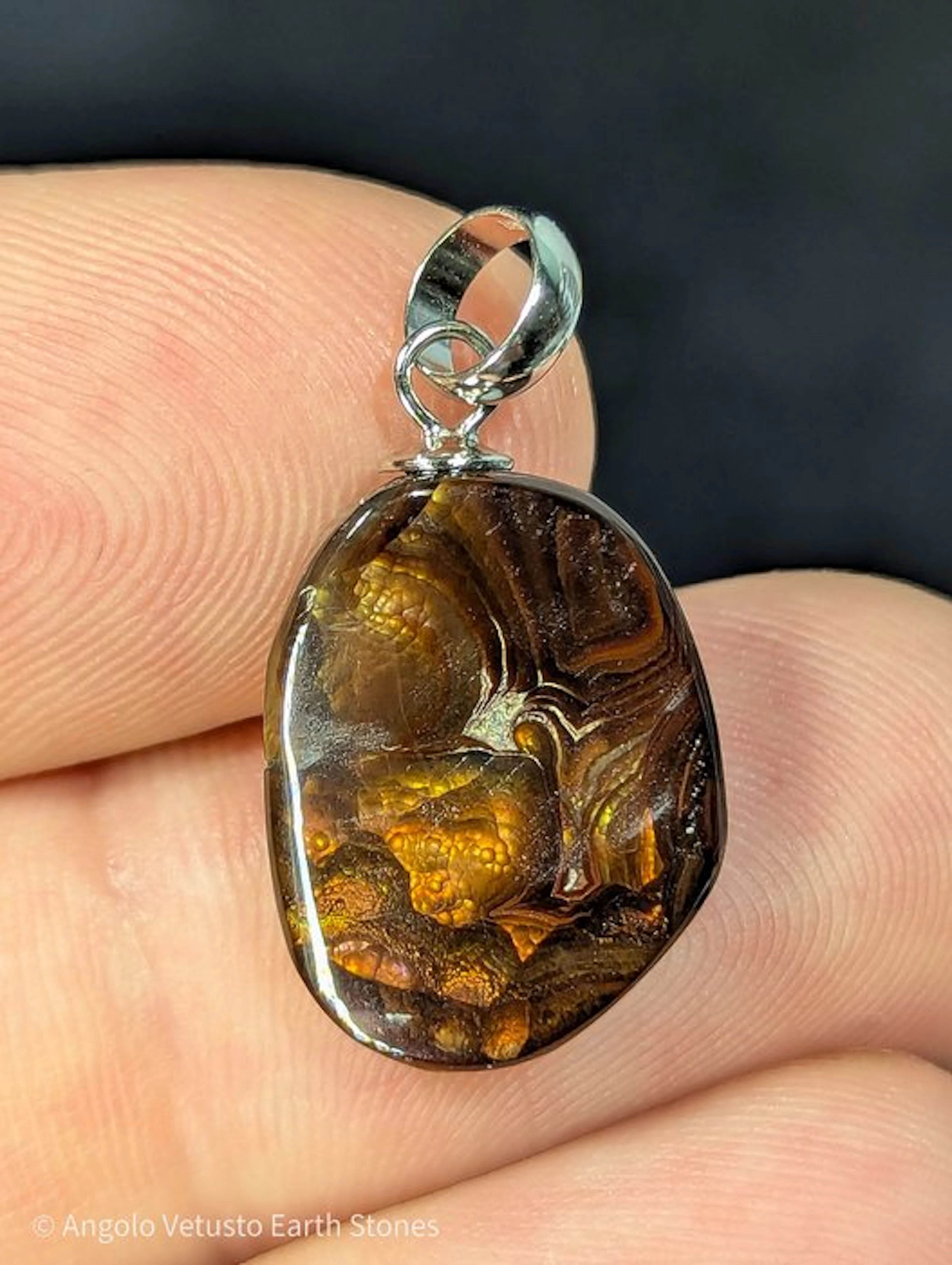 10.03 ct - Natural Mexican Fire Agate Pendants – Intense...