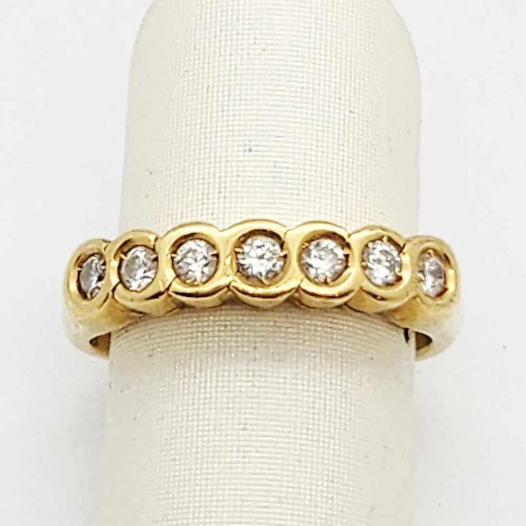 Ring - 18 kt. Yellow gold - 0.42ct. tw. Diamond (Natural)