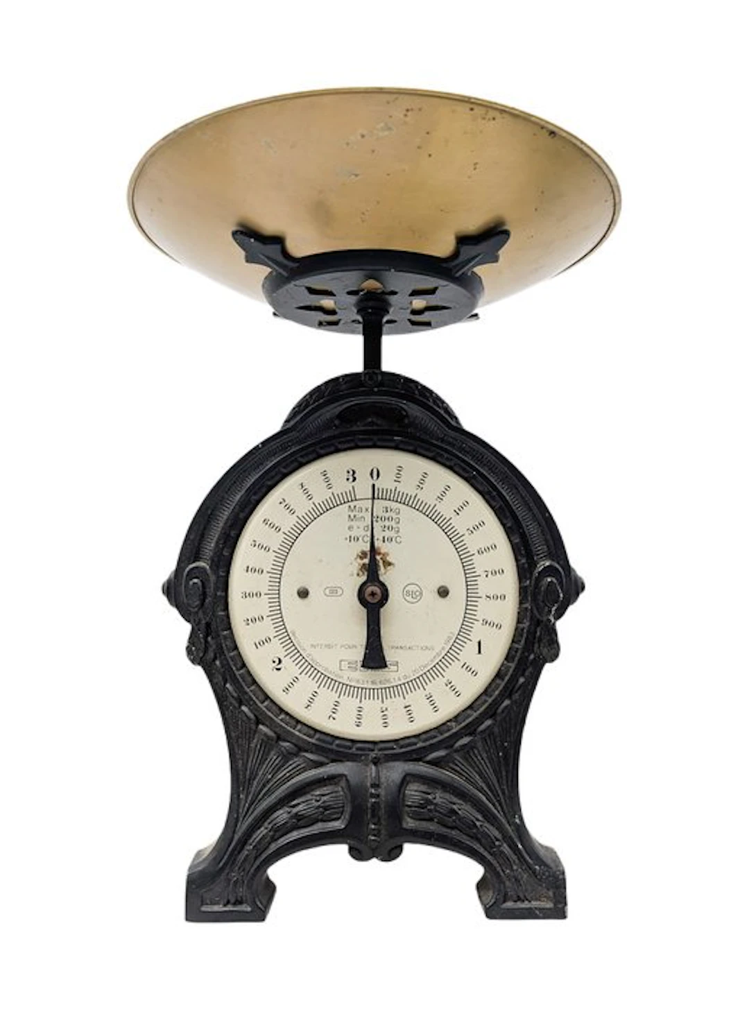 Ancienne balance de cuisine mécanique à aiguille de la marque suédoise EKS