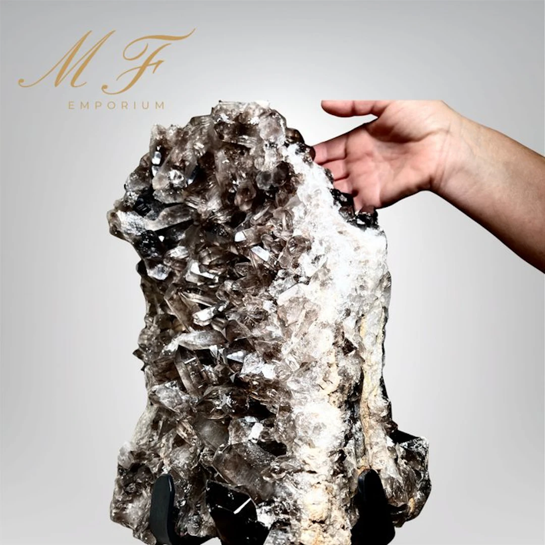 22 kg - Premium natural smoked quartz - double-sided...