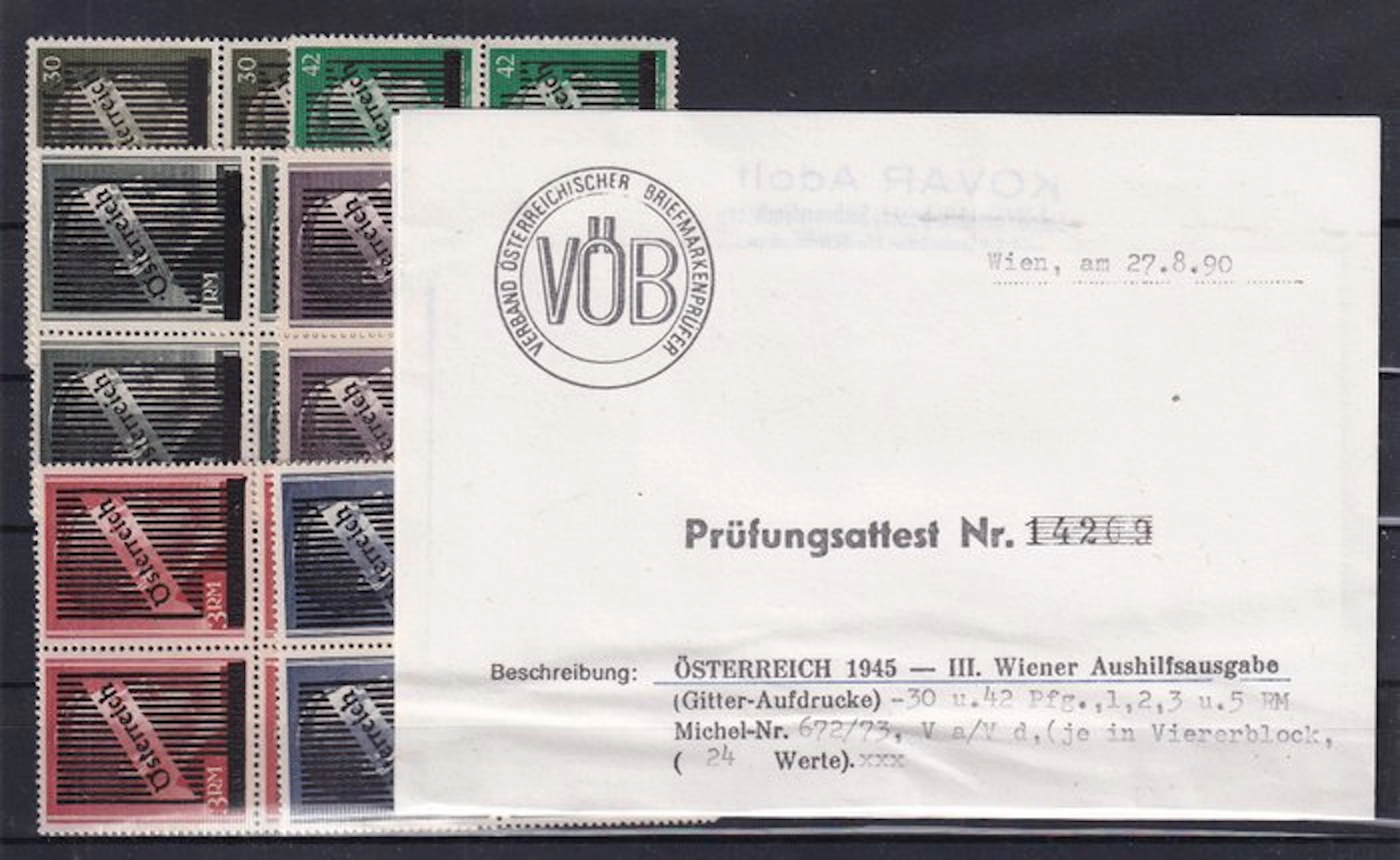 Austria 1945 - Issuances with lattice overprint