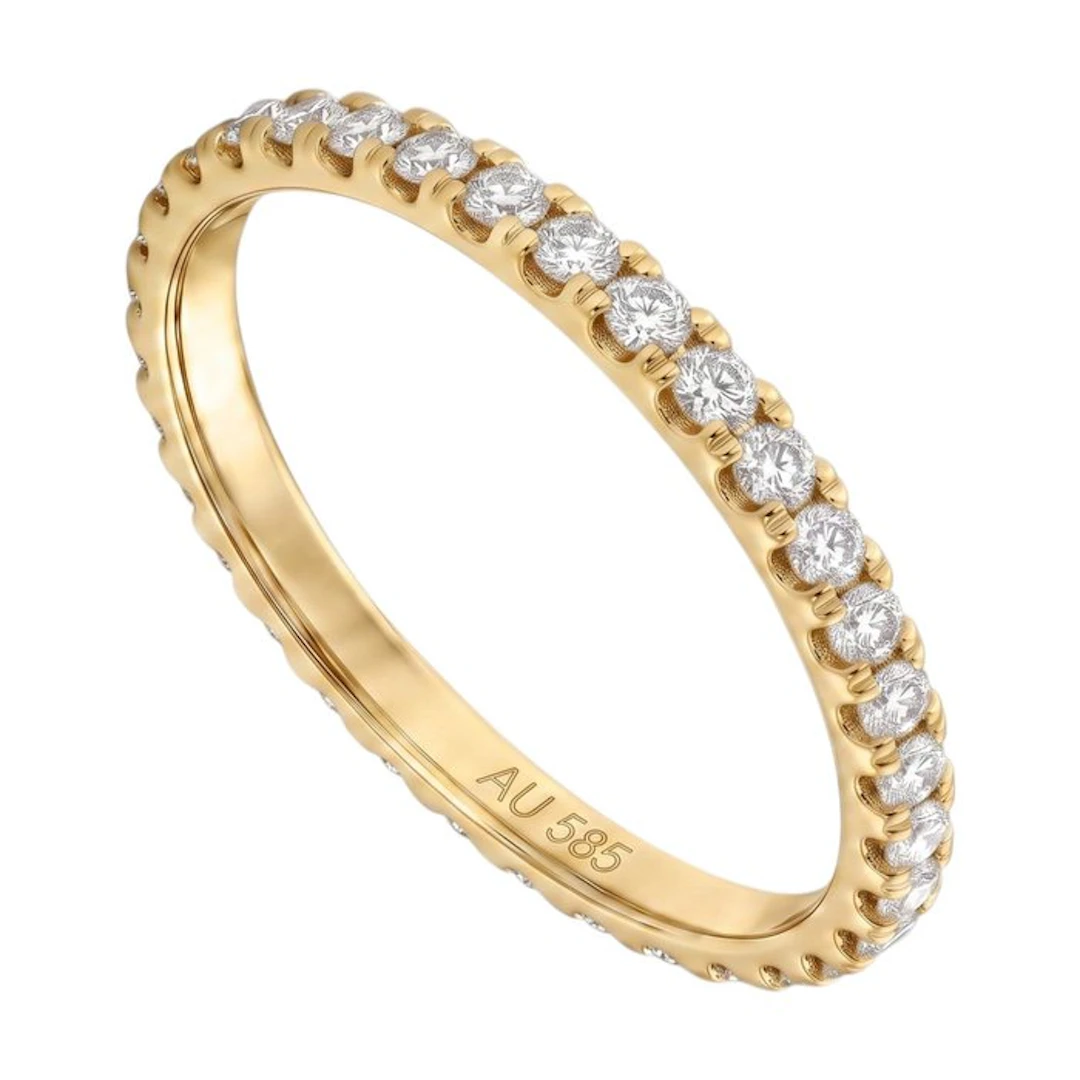 No reserve price - Ring - 14 kt. Yellow gold - 0.40ct. tw. Diamond (Natural)