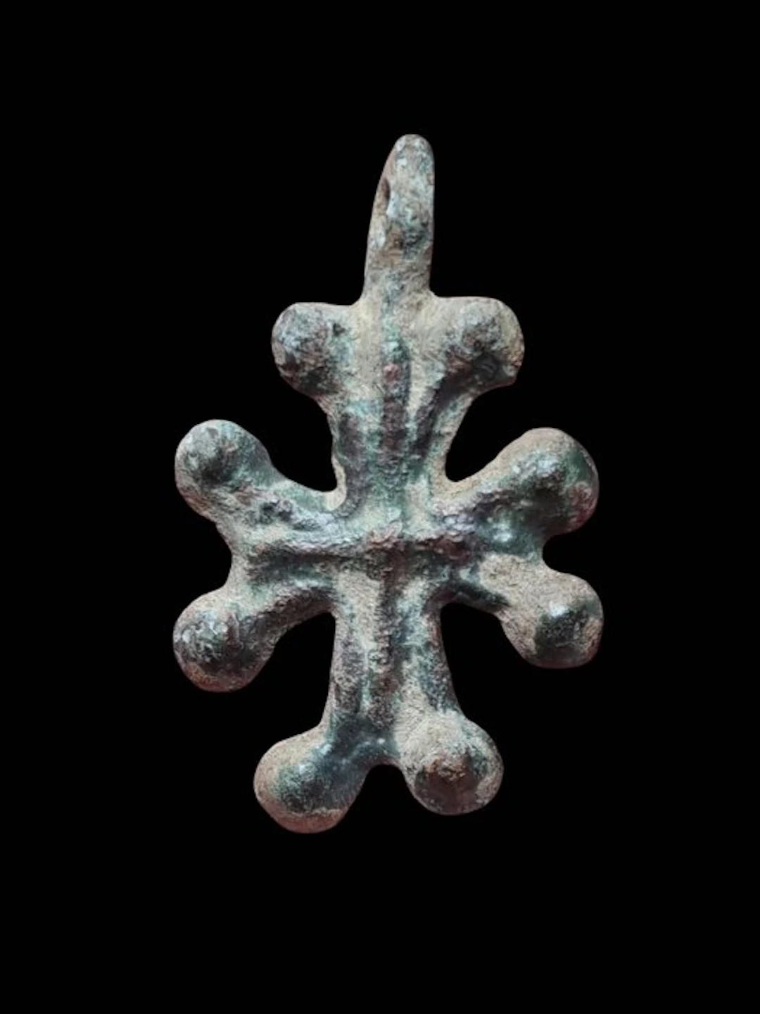 Medieval, Crusaders Era Bronze, Top Old Patina Cross Pendant (No reserve price)