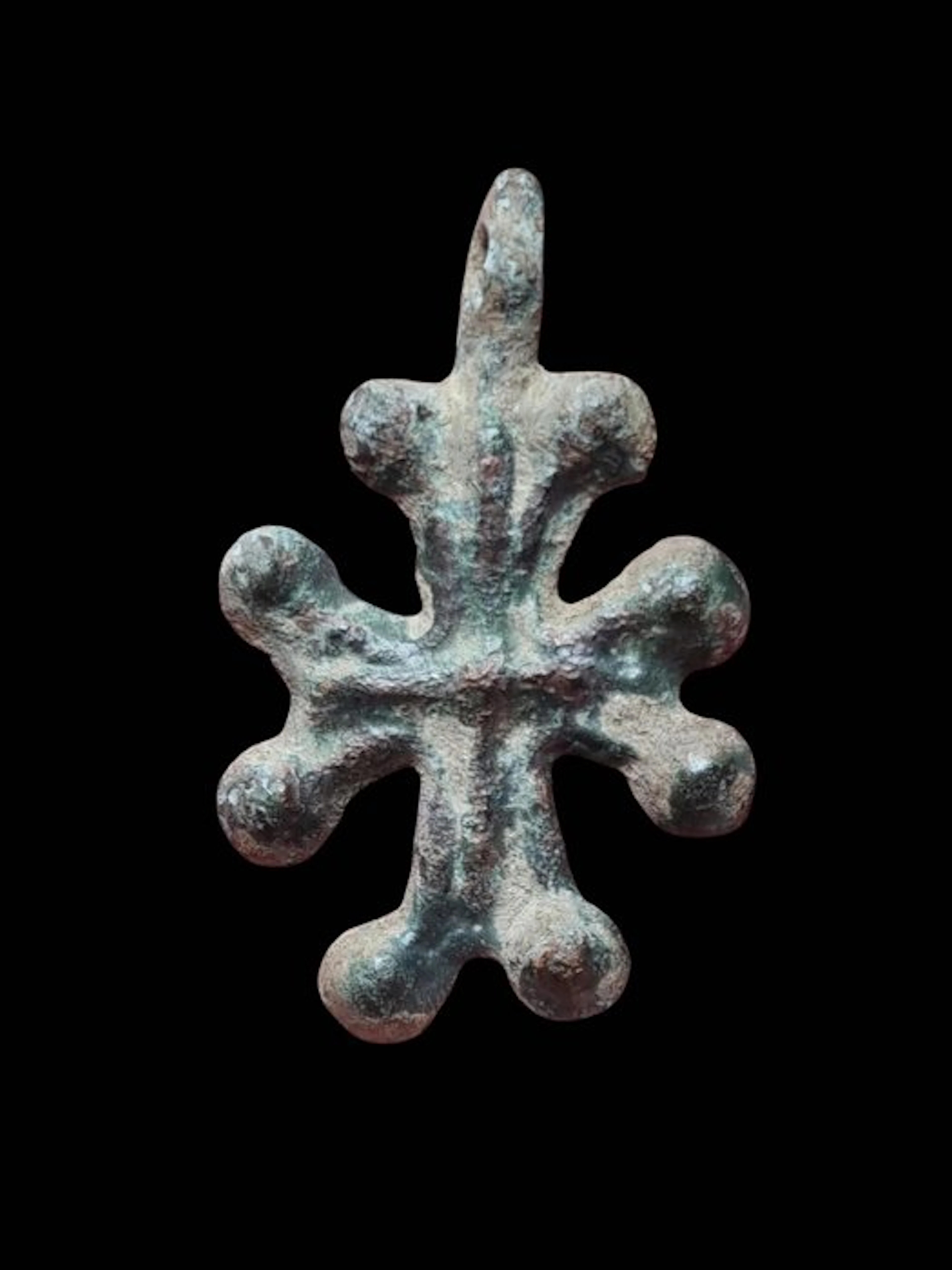 Medieval, Crusaders Era Bronze, Top Old Patina Cross Pendant (No reserve price)