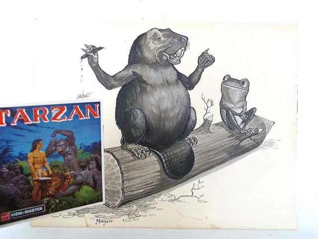 Original artwork drawing by Viewmaster artist Montyne