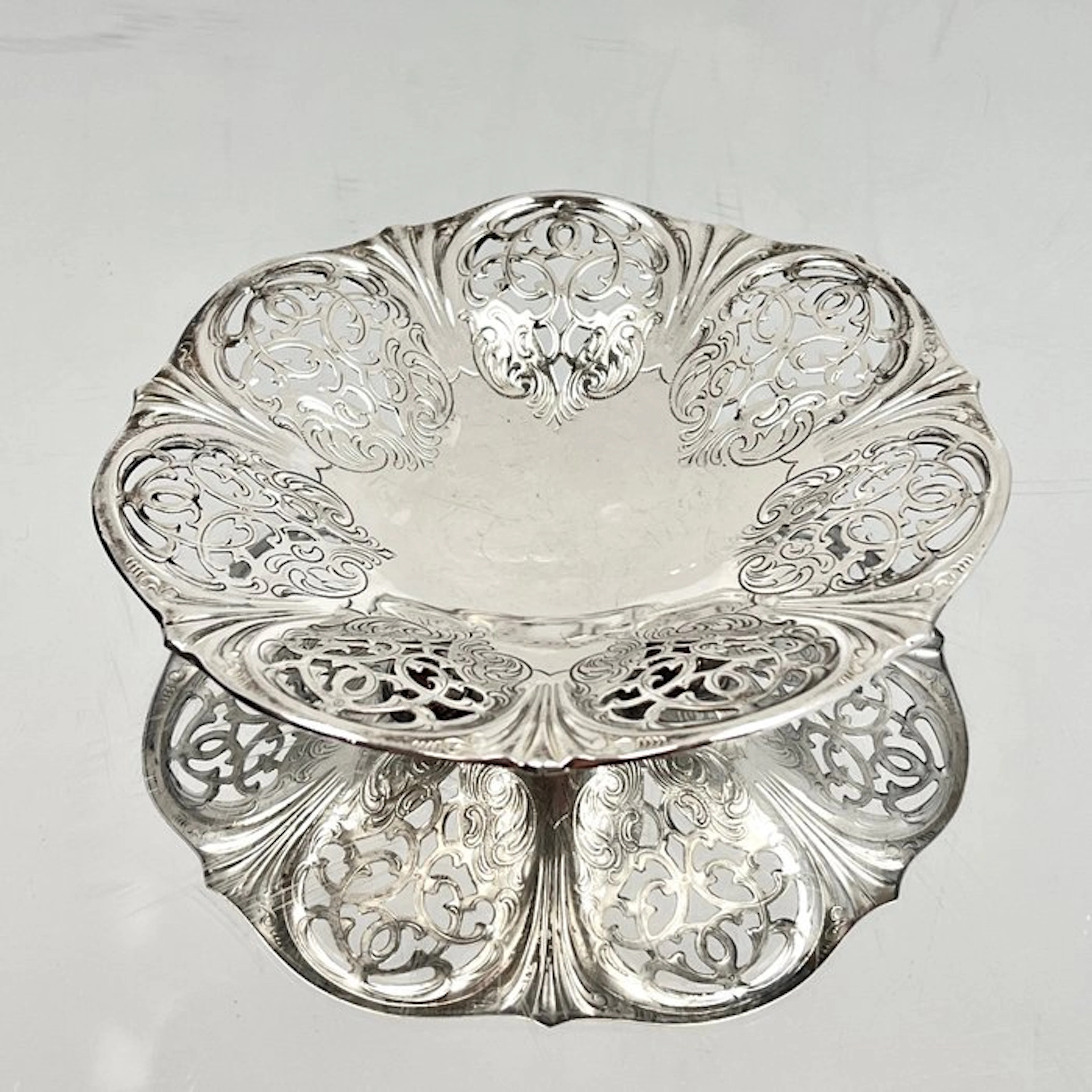Basket - Rococo Revival Openwork - Silver - Bonbon / Praline 935