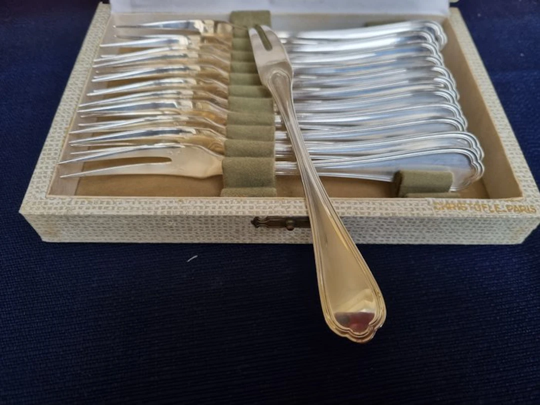 Christofle - Fork (12) - Spatours - Silverplated - Escargot forks