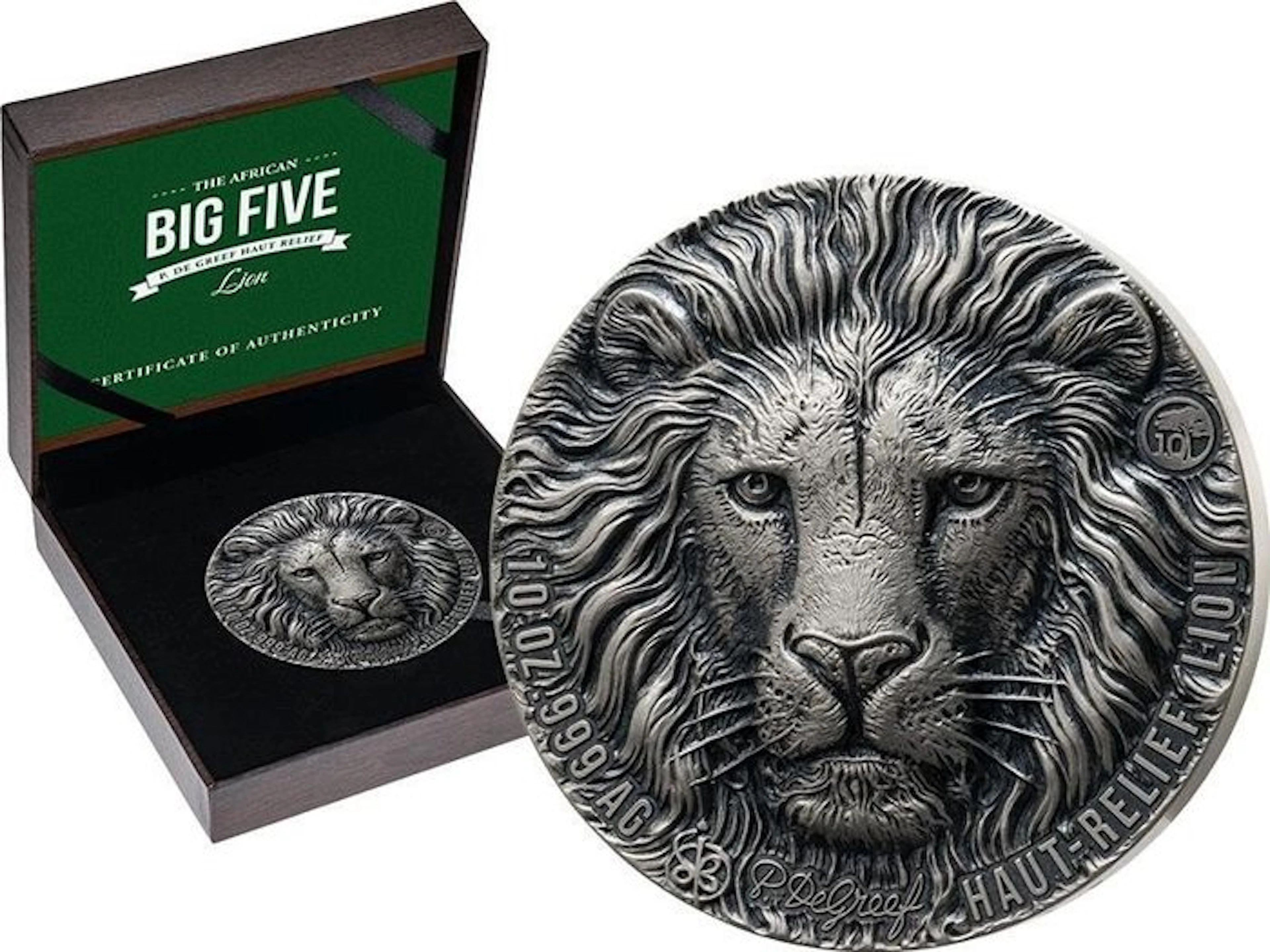 Ivory Coast. 5000 Francs 2026 Big Five Africa – Lion 10 Oz, (.999)