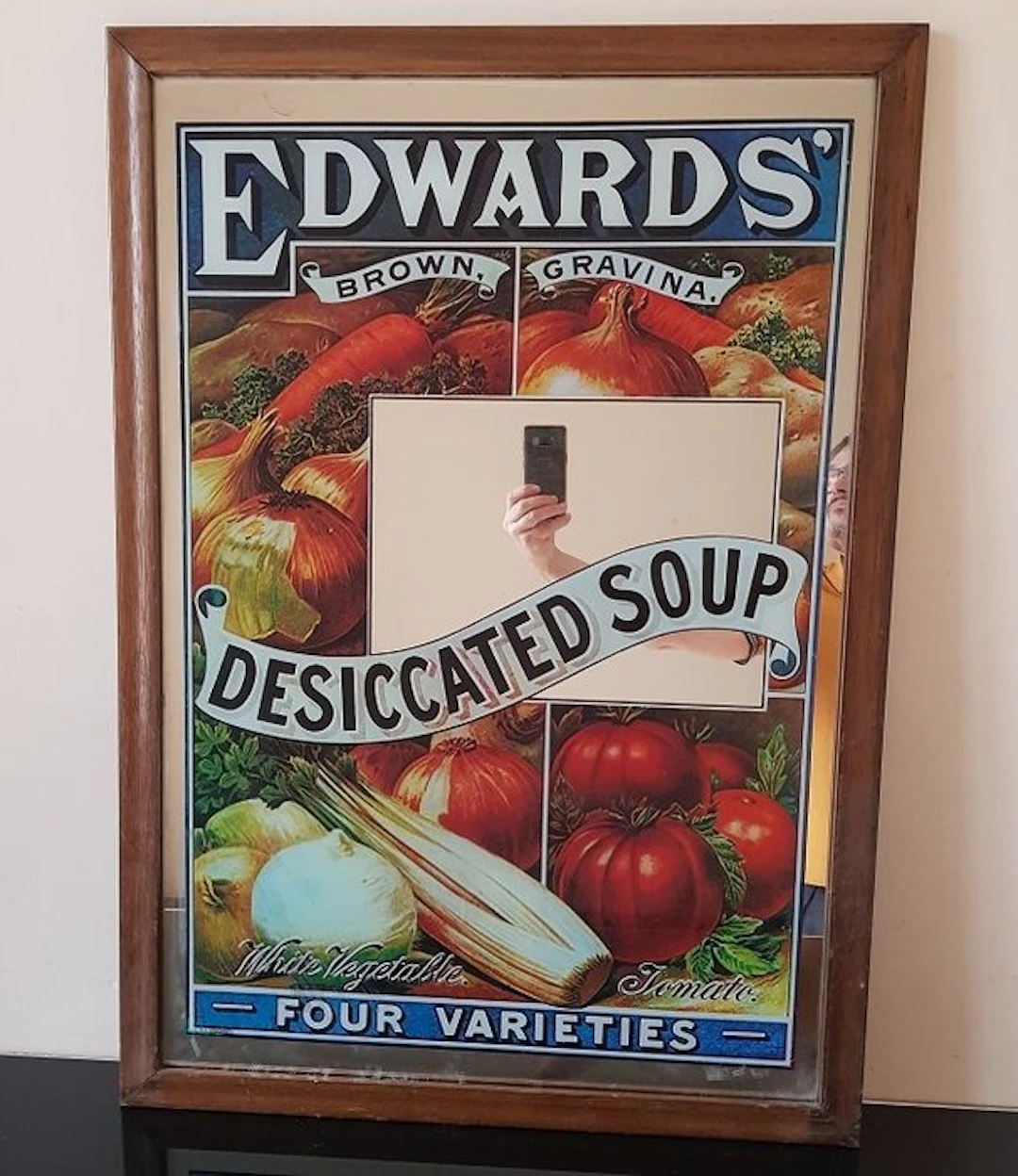Edward desiccated soup - Advertising sign - Glass, Wood