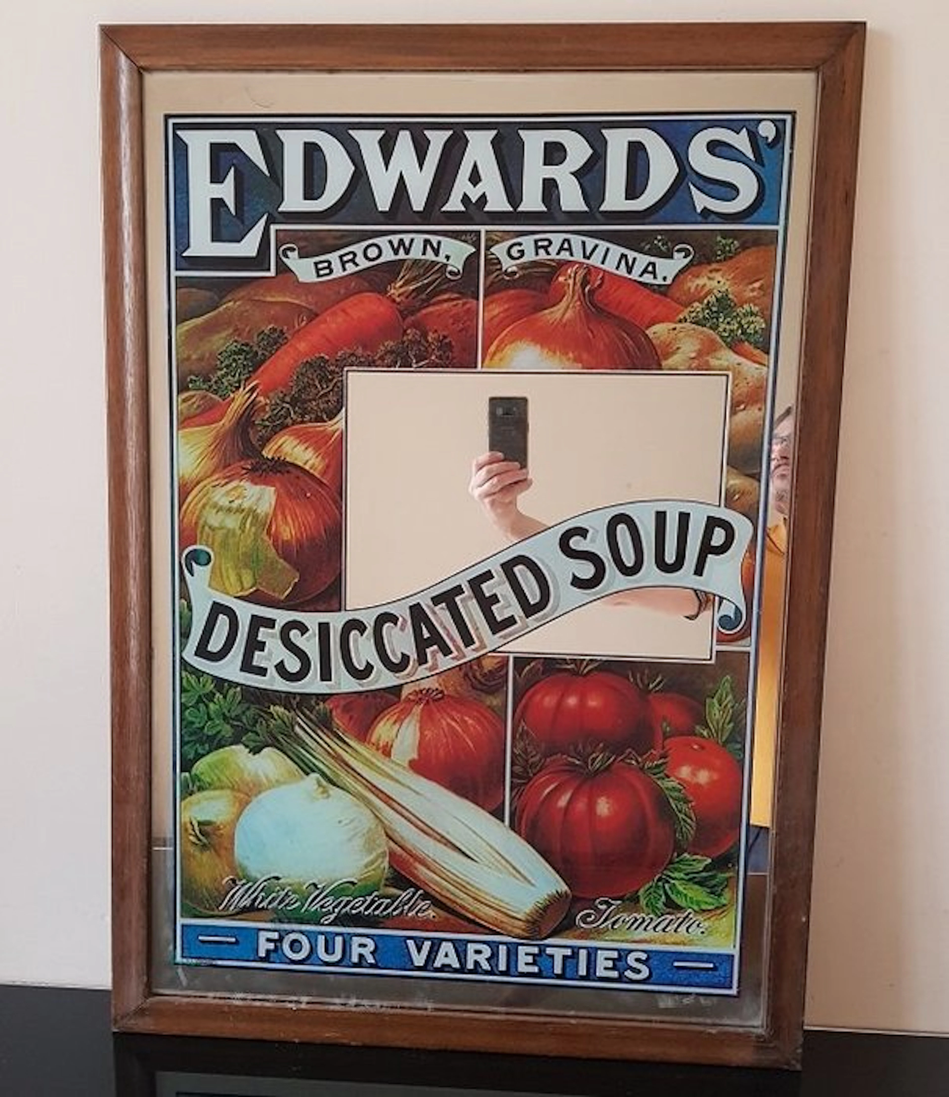 Edward desiccated soup - Advertising sign - Glass, Wood