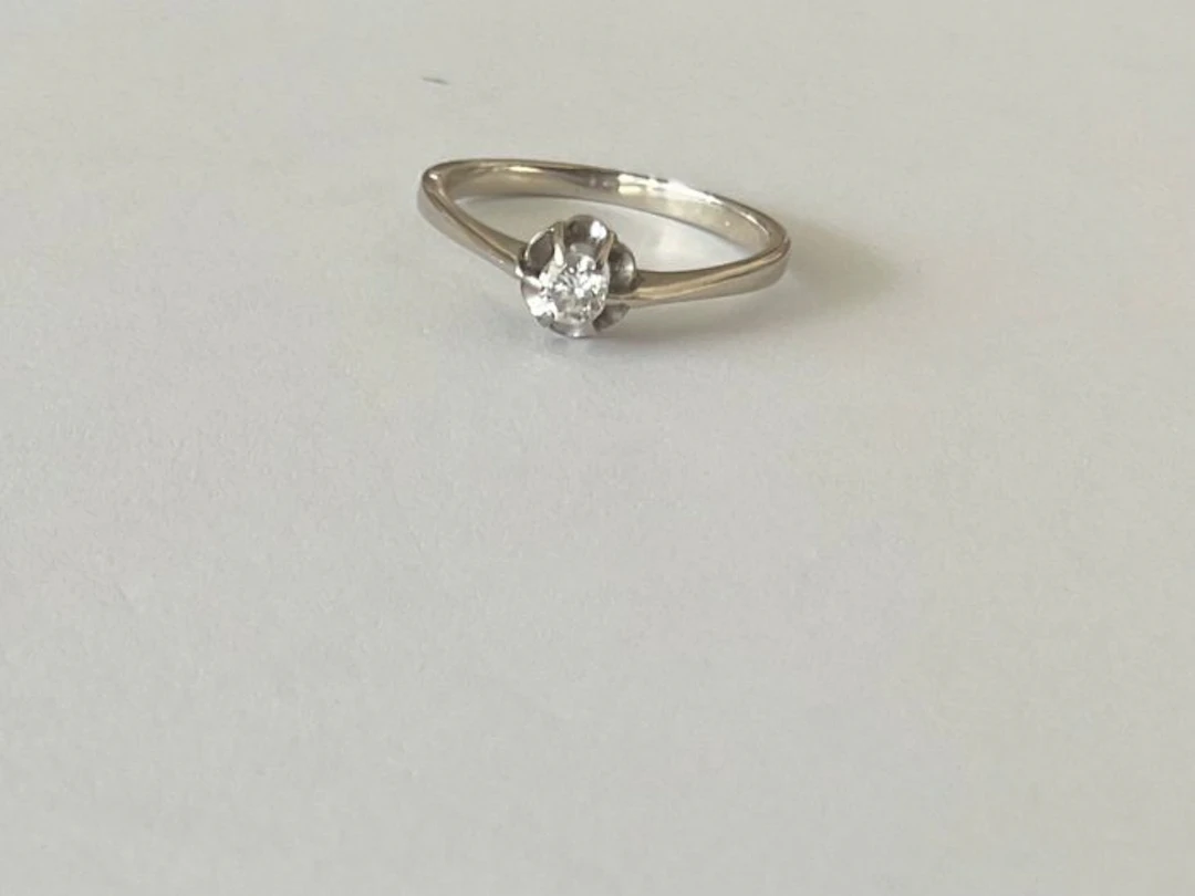 No reserve price - Ring - 18 kt. White gold - 0.16ct. tw. Diamond (Natural)