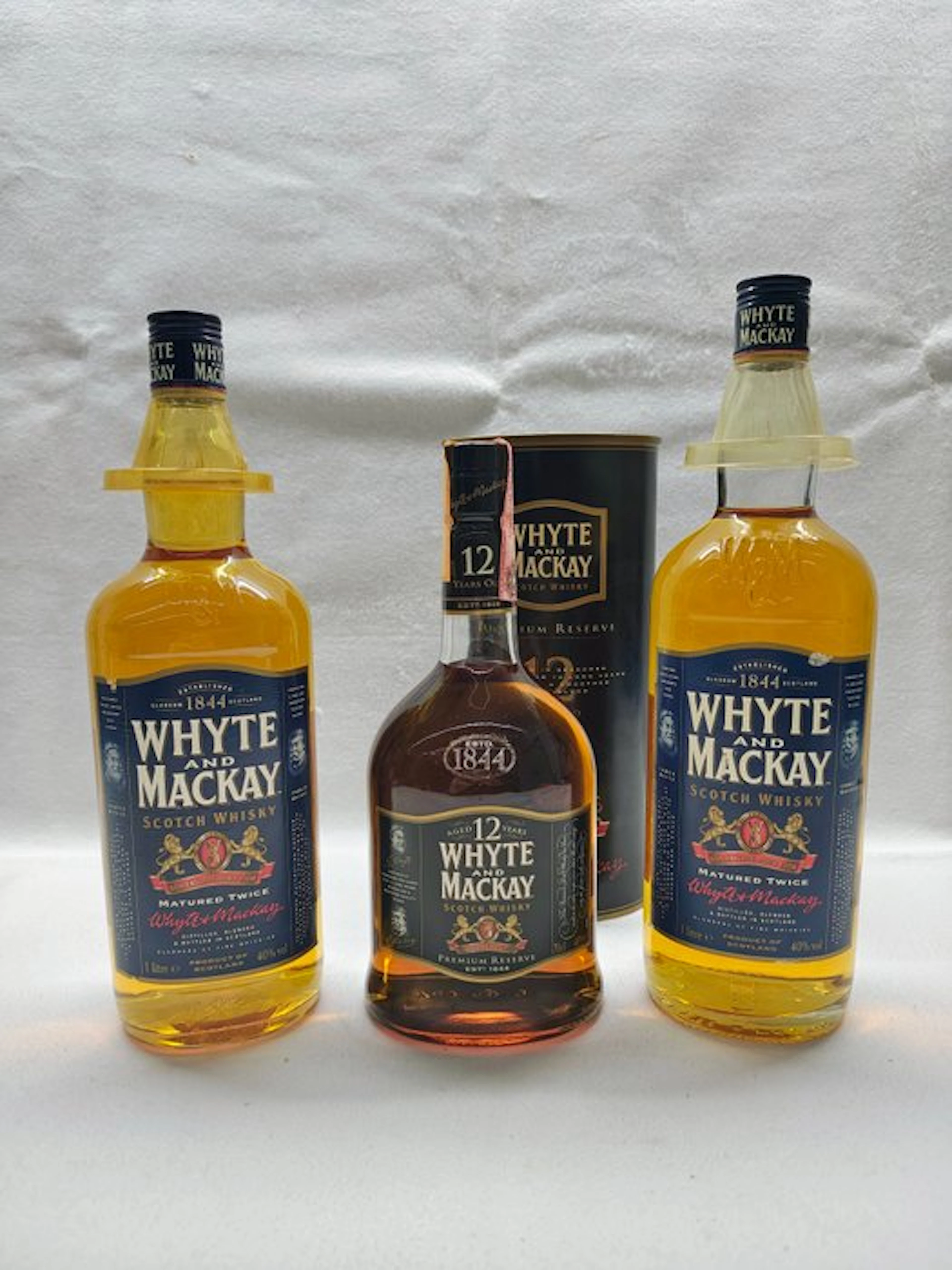 Whyte & Mackay 12yo Premium Reserve & Matured Twice - 1 Litre, 70cl - 3 bottles