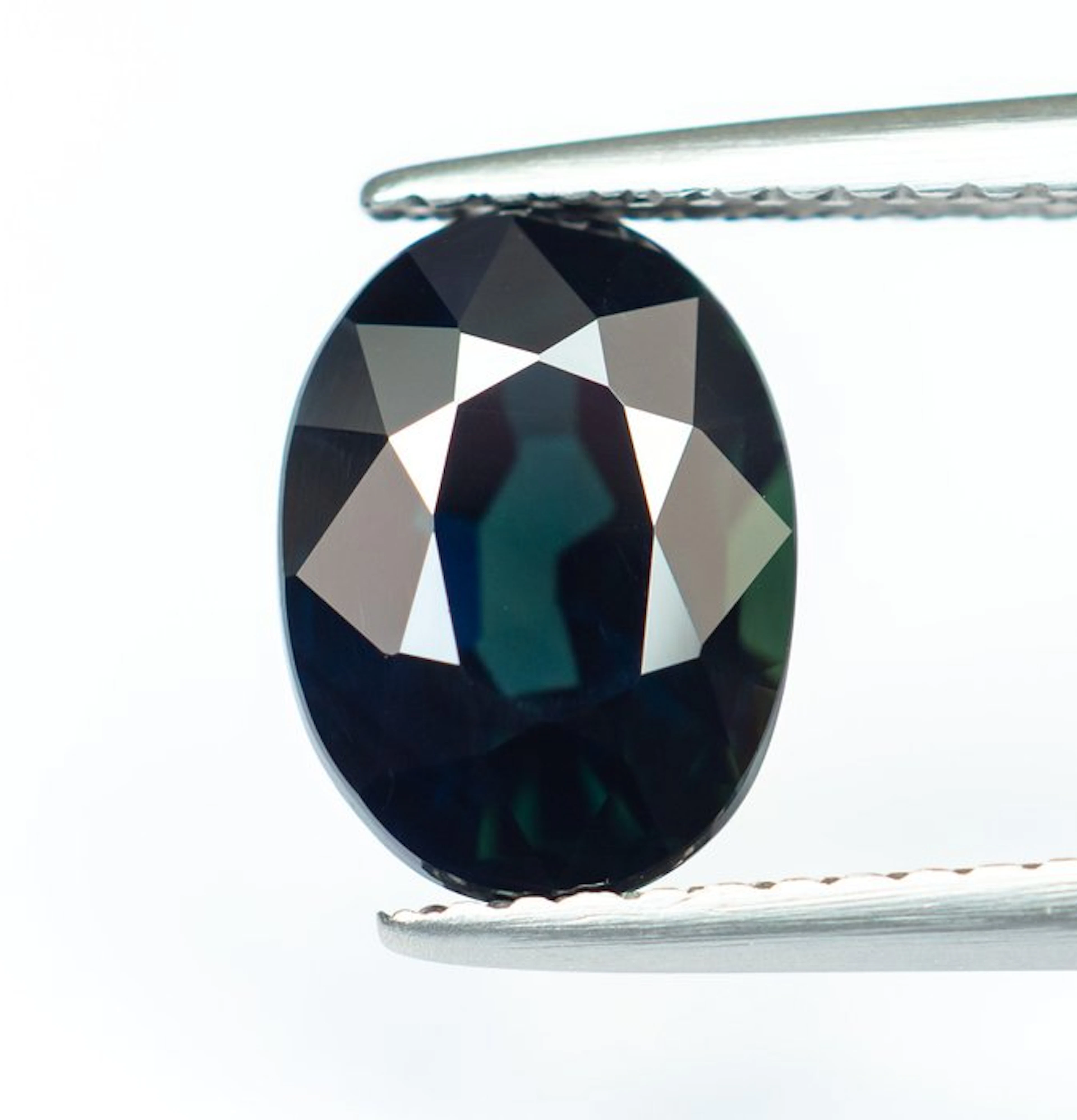 No reserve price Sapphire - 3.40 ct - Bellerophon Gemlab - Deep Greenish Blue