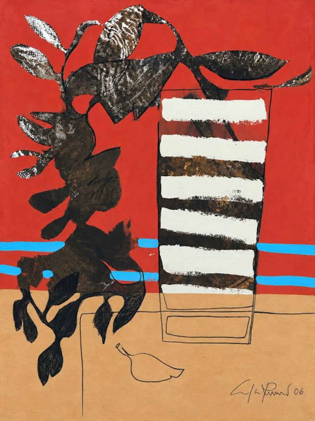 Celso Román (1967) - Bodegón Collage Almagra II