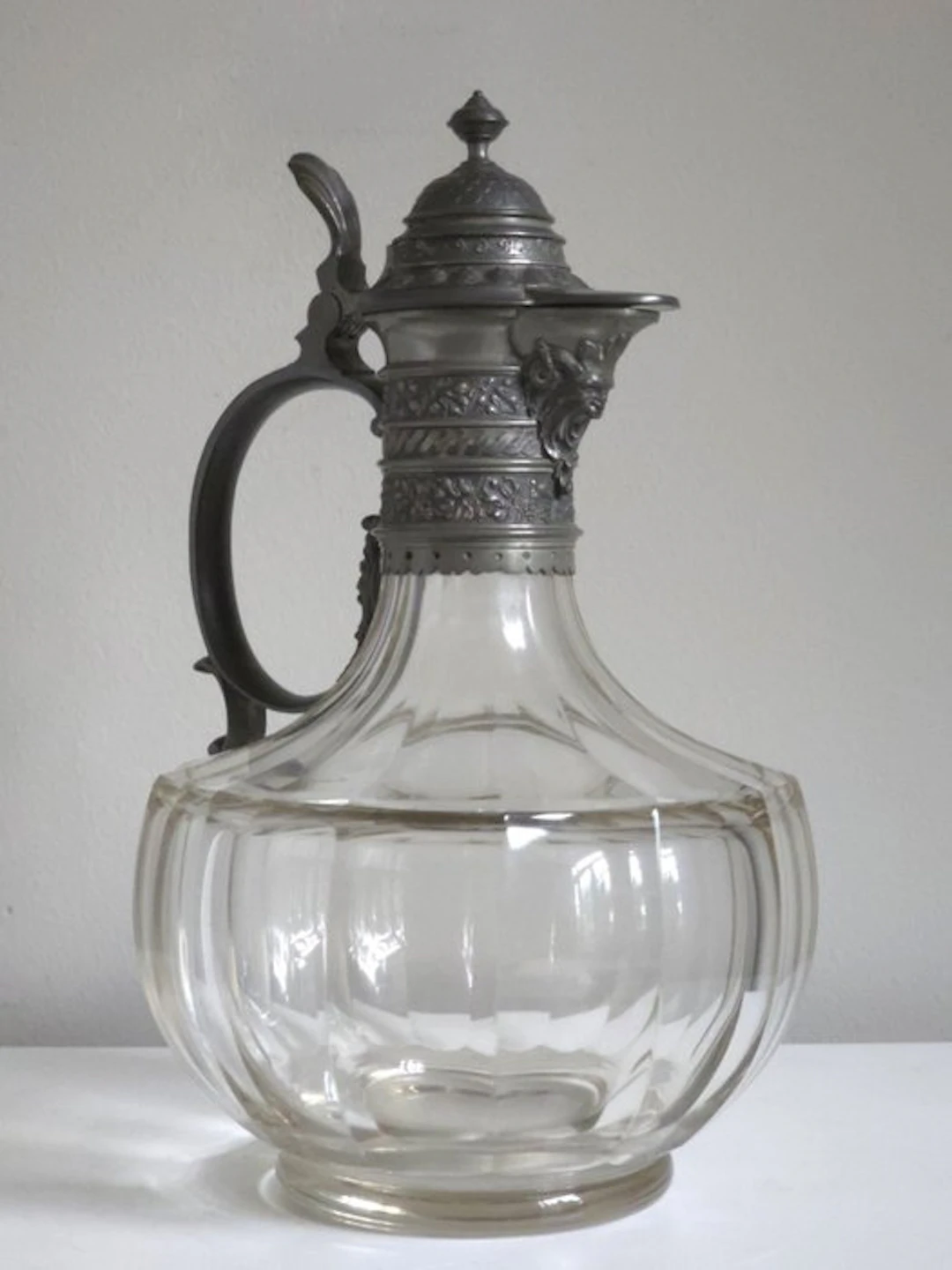 Ewer - Wine carafe - Crystal - Historicism / Neo-Renaissance