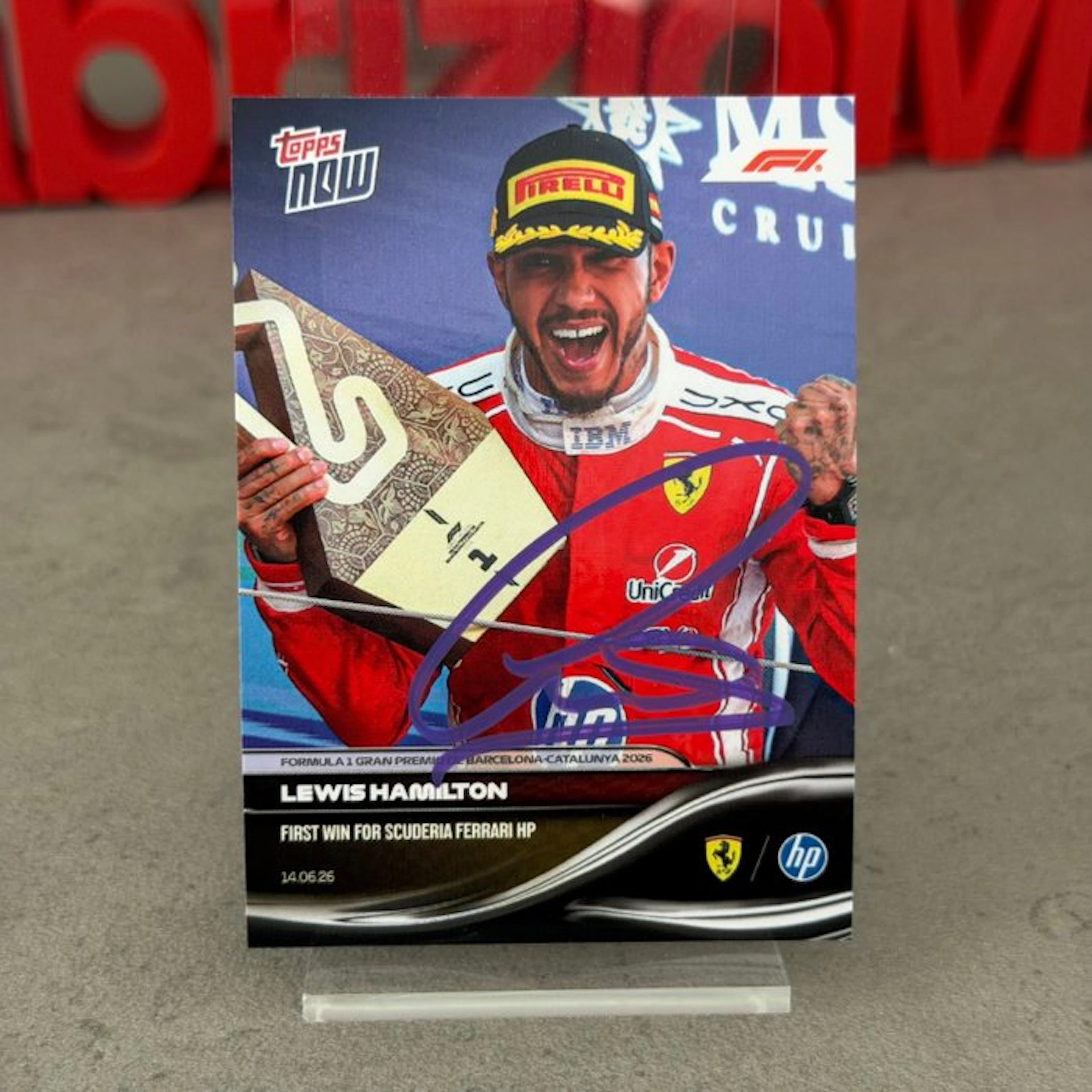 Ferrari - Topps Now - (038) Lewis Hamilton First Win for...
