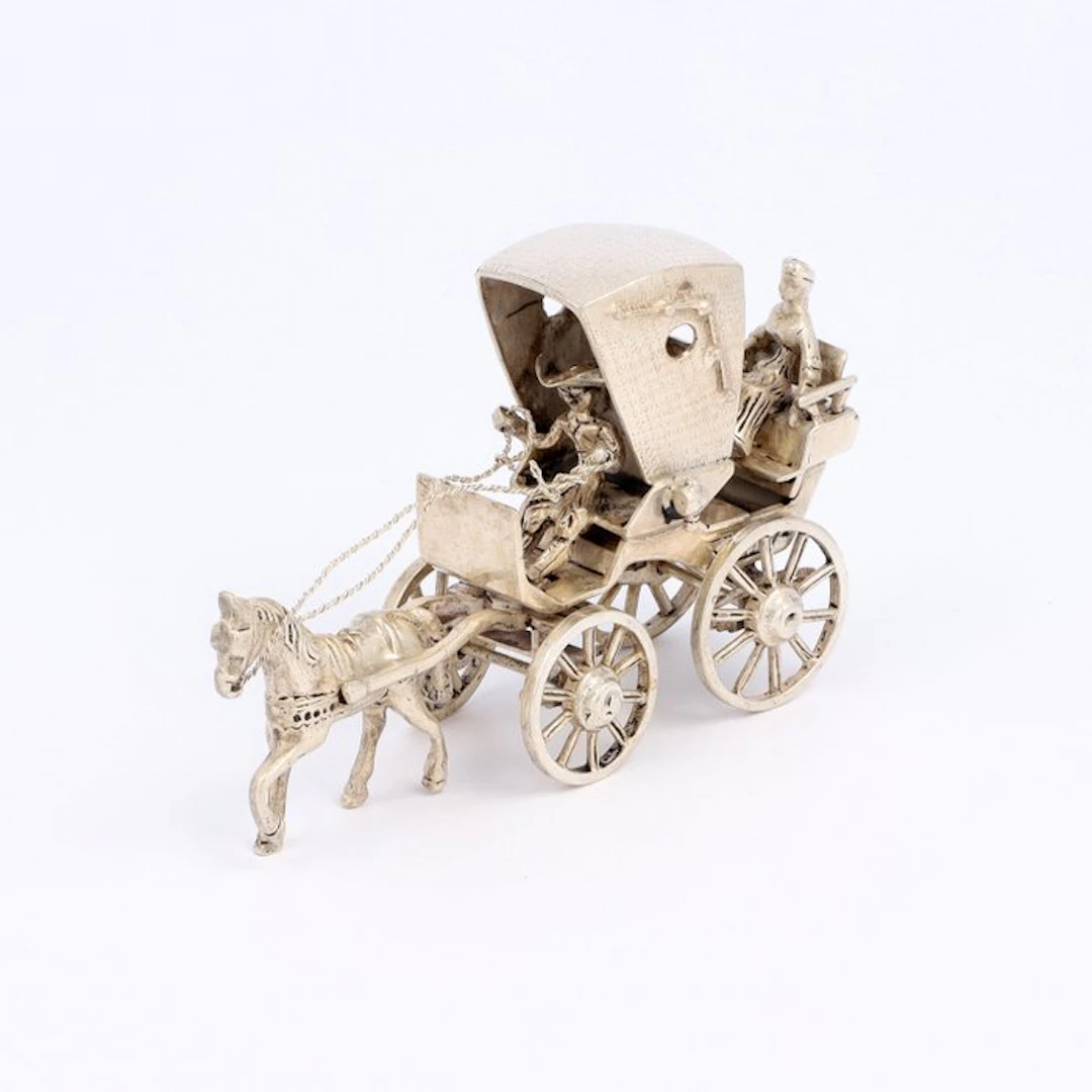 J. Weeda - Figurine - Prins Albert kar - .835 silver