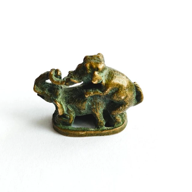 Ancient Indochinese Hill Tribes Bronze Rare XS Elephants...