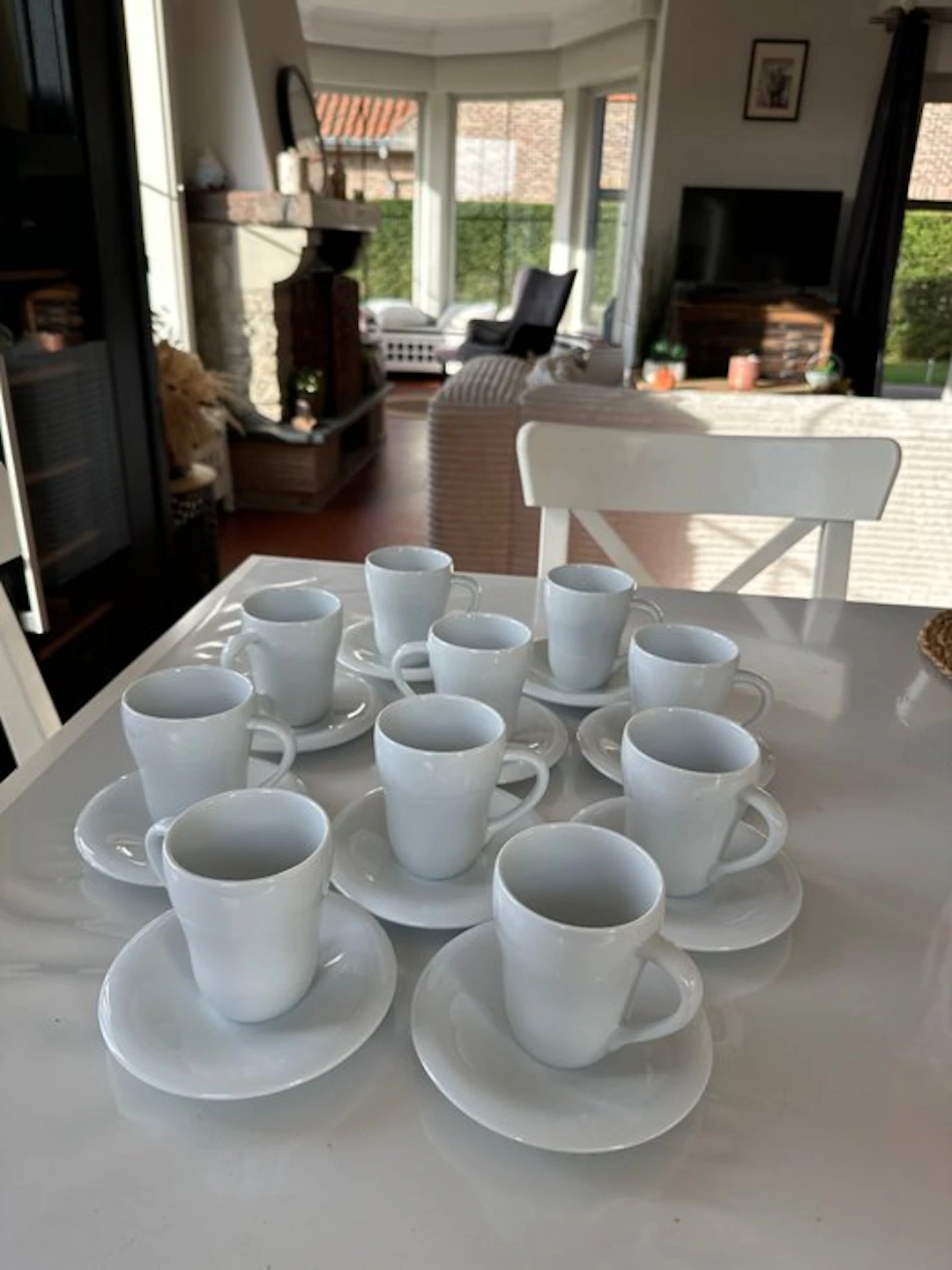 Alessi - Guido Venturini - Cup and saucer - Set of 10 - Porcelain