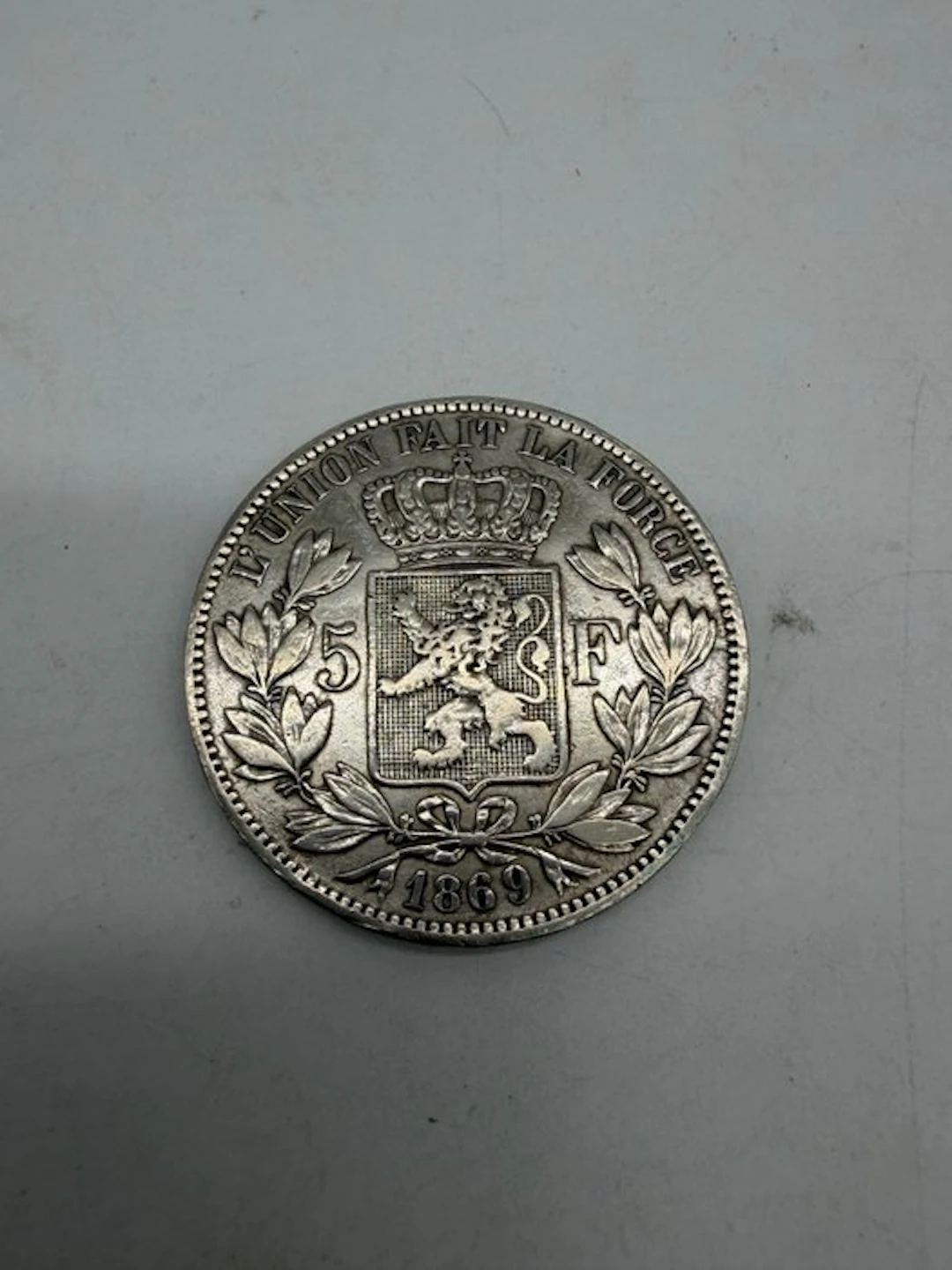 Belgium. Leopold II. 5 Francs 1869 (No reserve price)