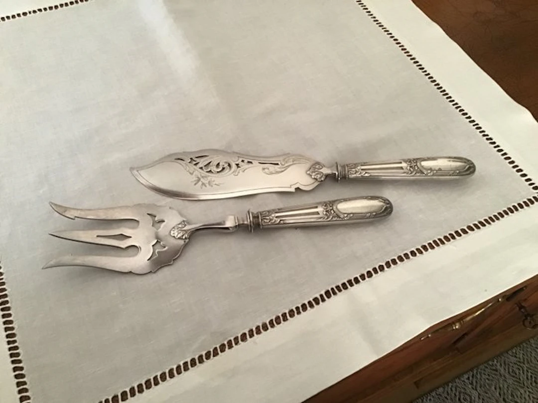 Fish cutlery set (2) - .950 silver - LOUIS COIGNET