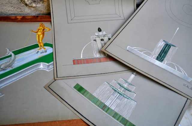 stile Giò Ponti - Art Deco italiano - Corpus 4 disegni ornamentali / progetti