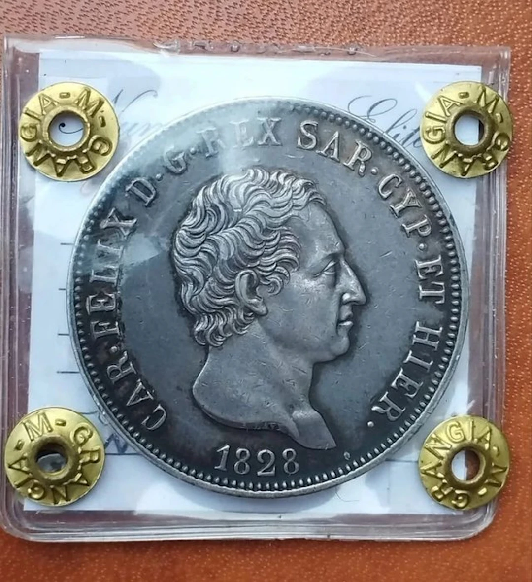 Italy, Kingdom of Sardinia Carlo Felice. 5 Lire 1828 Torino