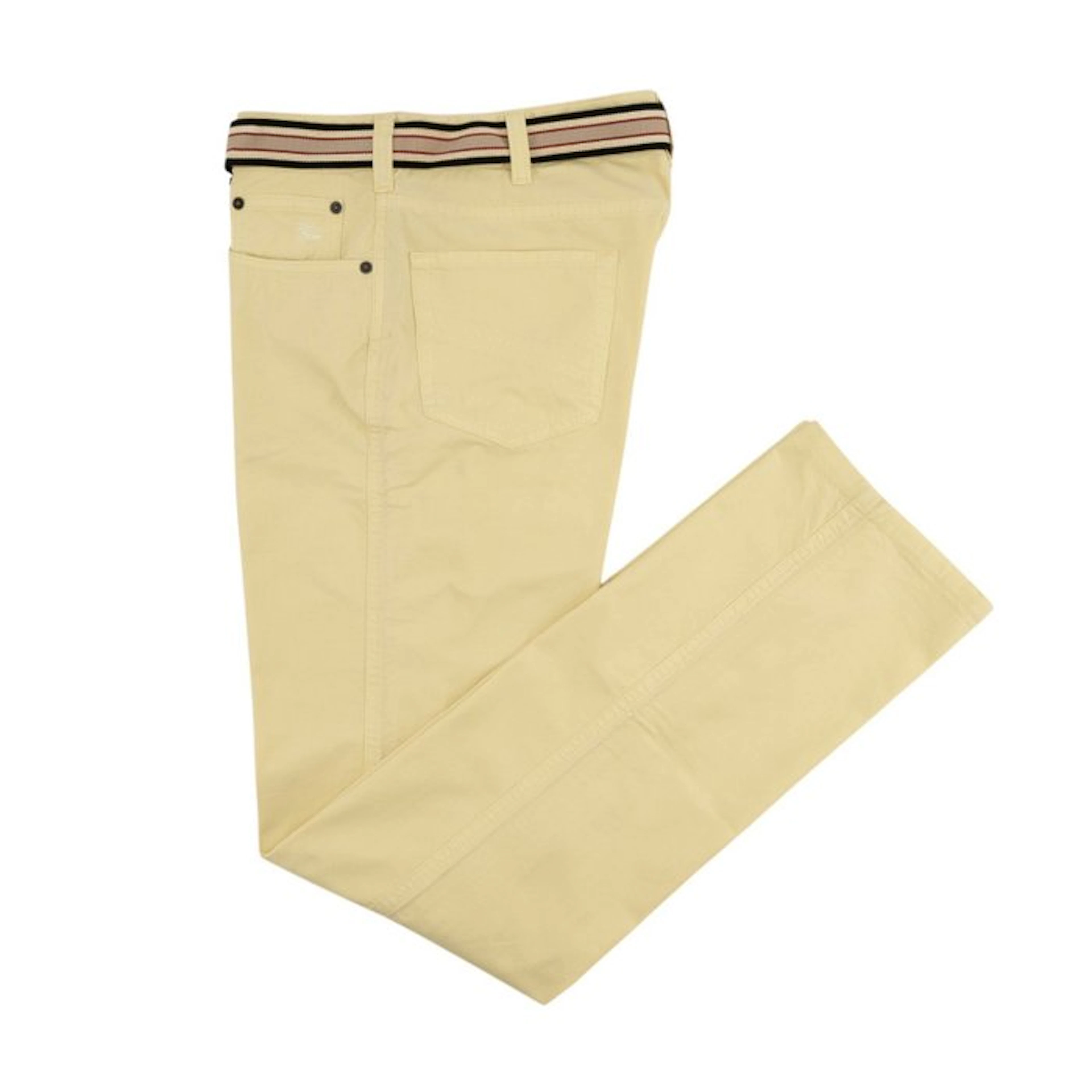 BURBERRY - 48 IT - Light Yellow Pant 5 Pocket Belt Chino...