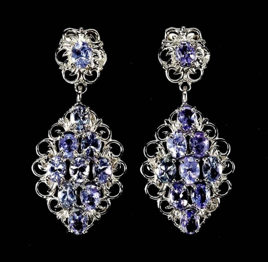 No reserve price - Earrings 14K White Gold Plated 925 Silver - 0.00ct