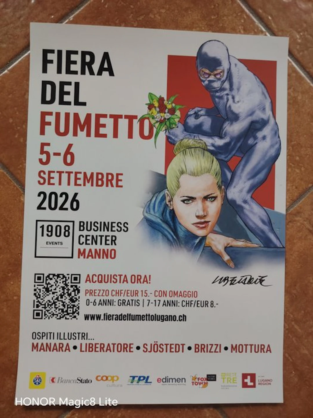 Liberatore - 1 Poster - Mostra del fumetto Lugano - Diabolik - firmato - 2026