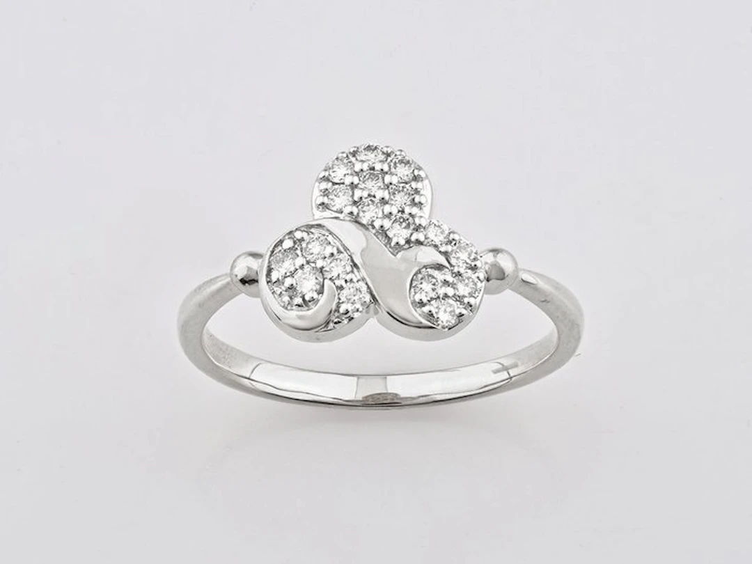 Ring - 14 kt. White gold - 0.25ct. tw. Diamond (Natural)