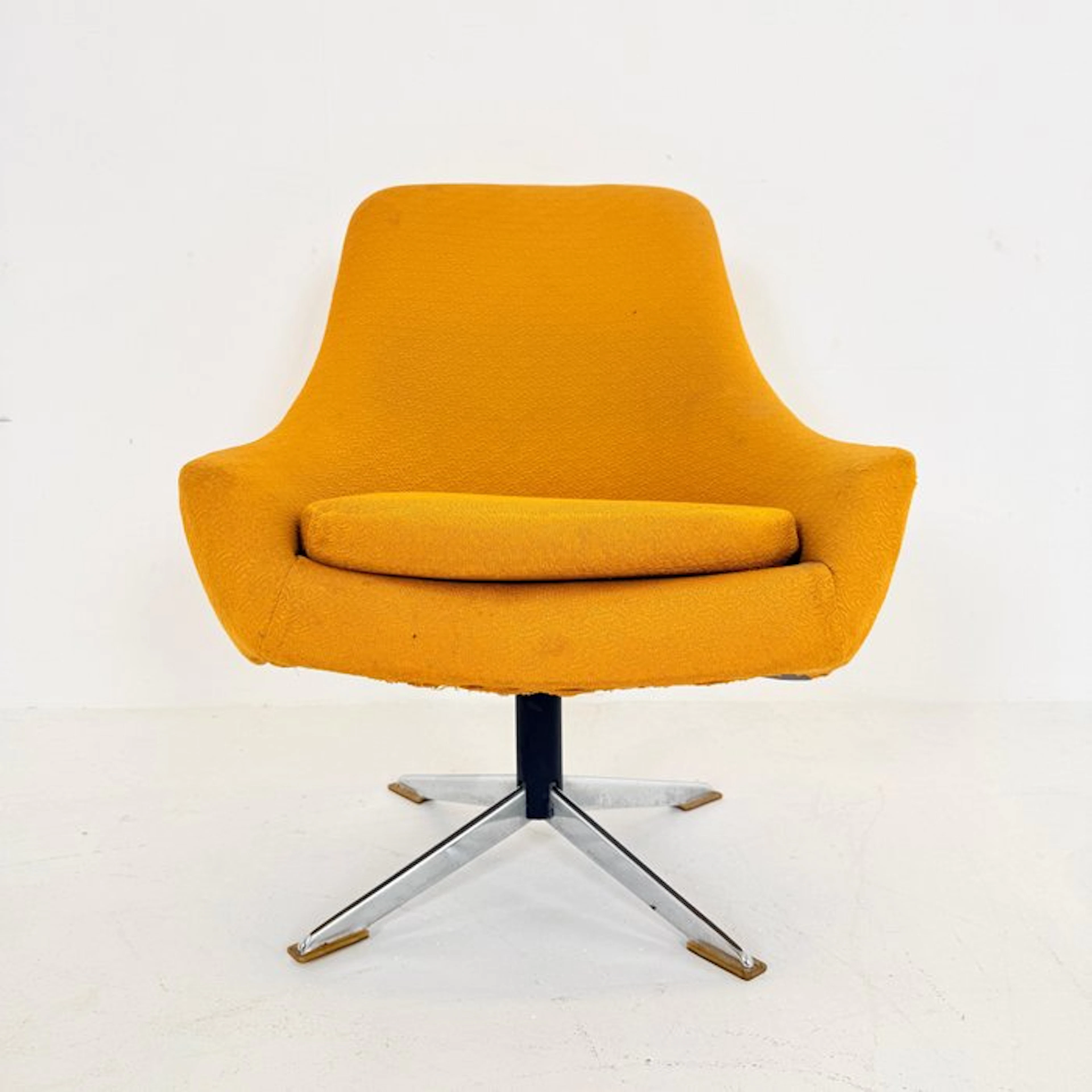 Lounge chair - Chrome - Vintage Mid-Century Swivel Chair