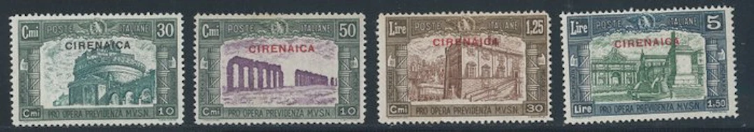 Italian Cyrenaica - Milizia III, complete series nos. 68/71.