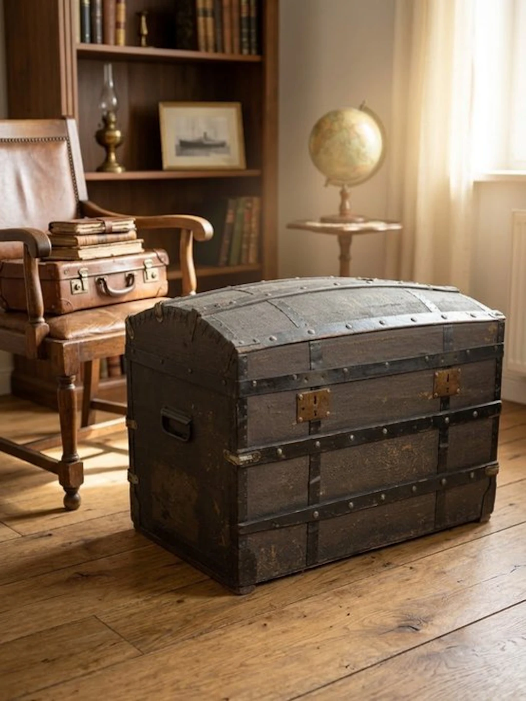 Chest - Wood, Iron - DomeTopTrunk 1880 England