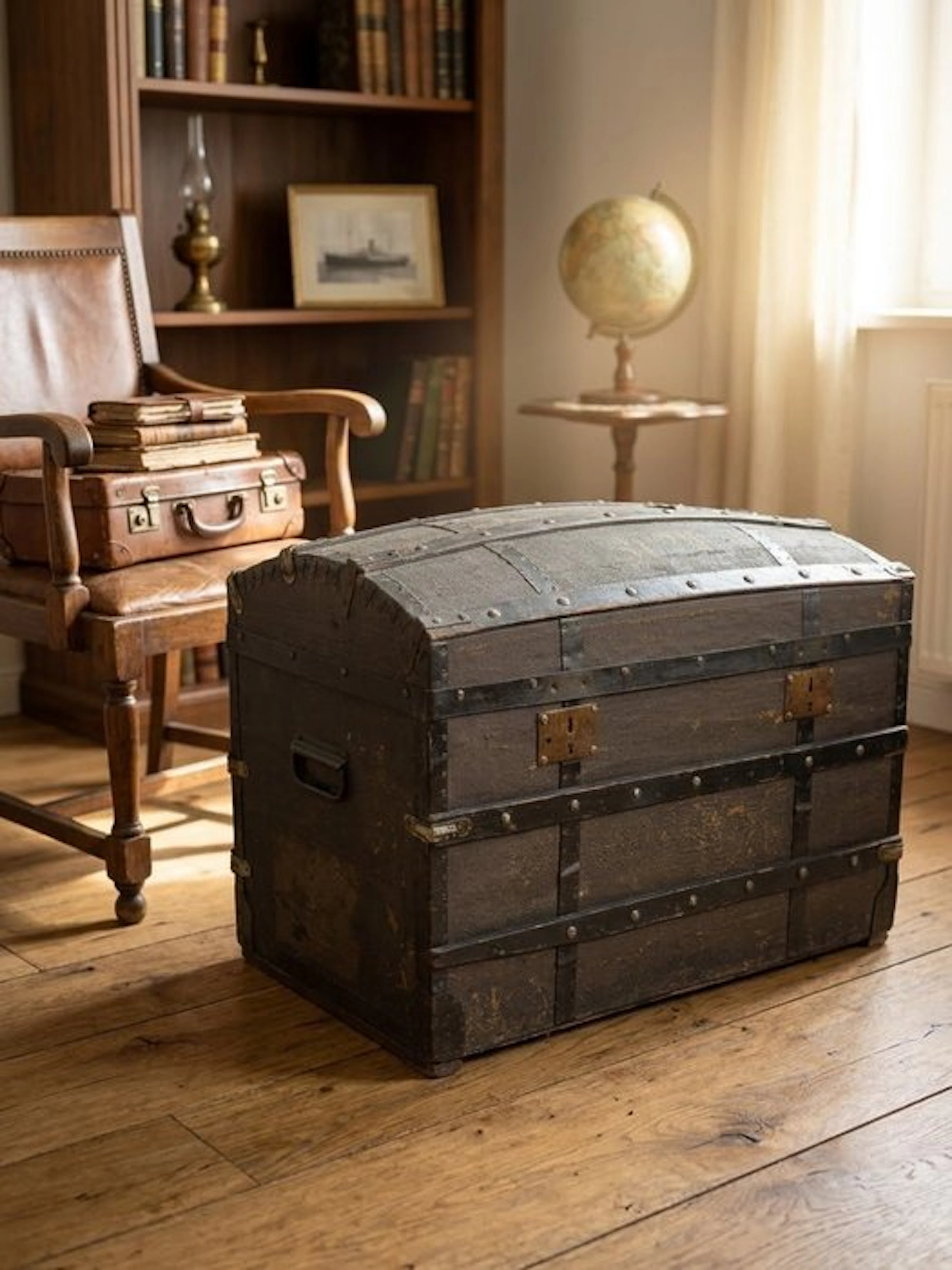 Chest - Wood, Iron - DomeTopTrunk 1880 England