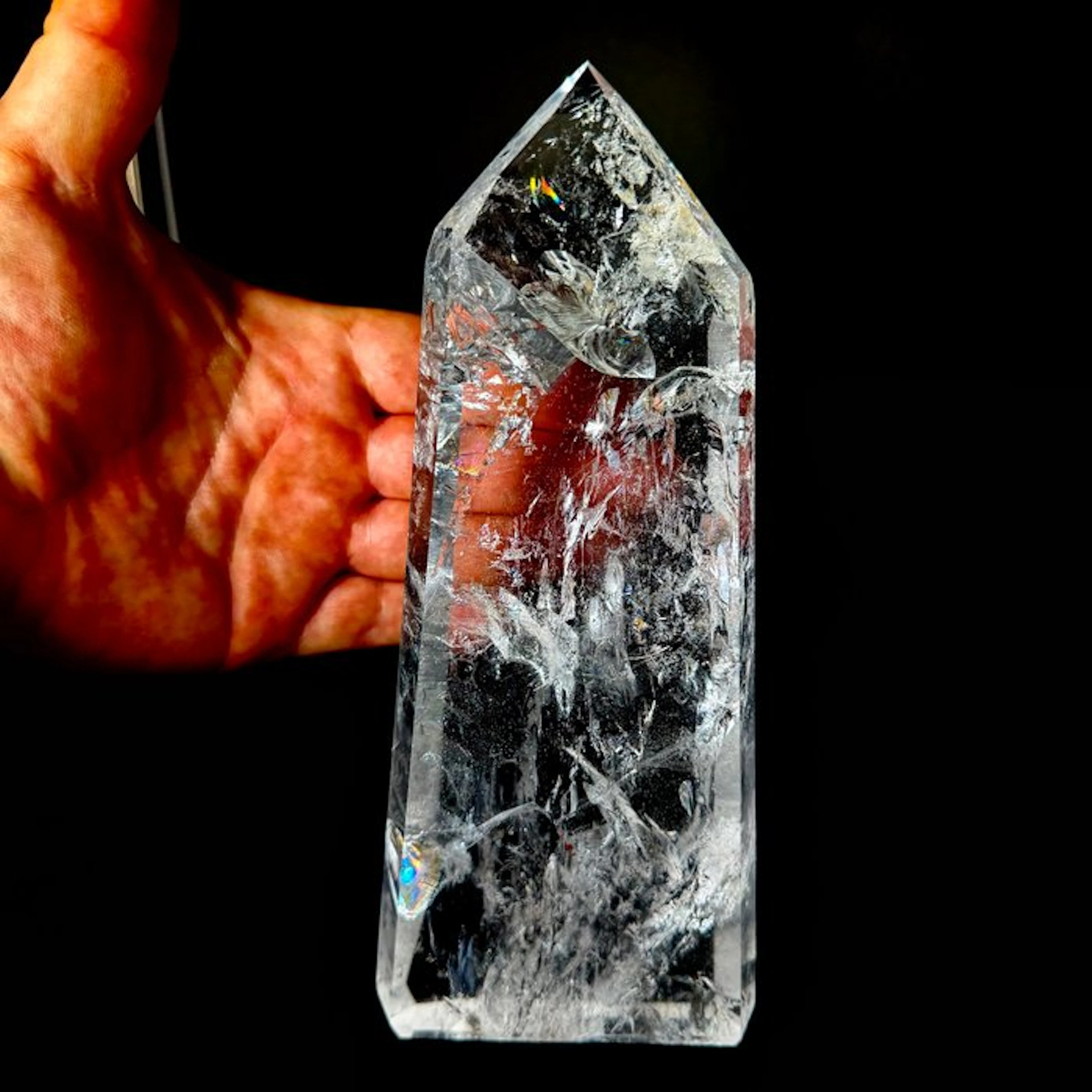Natural Quartz Obelisk – Exceptional Transparency and...