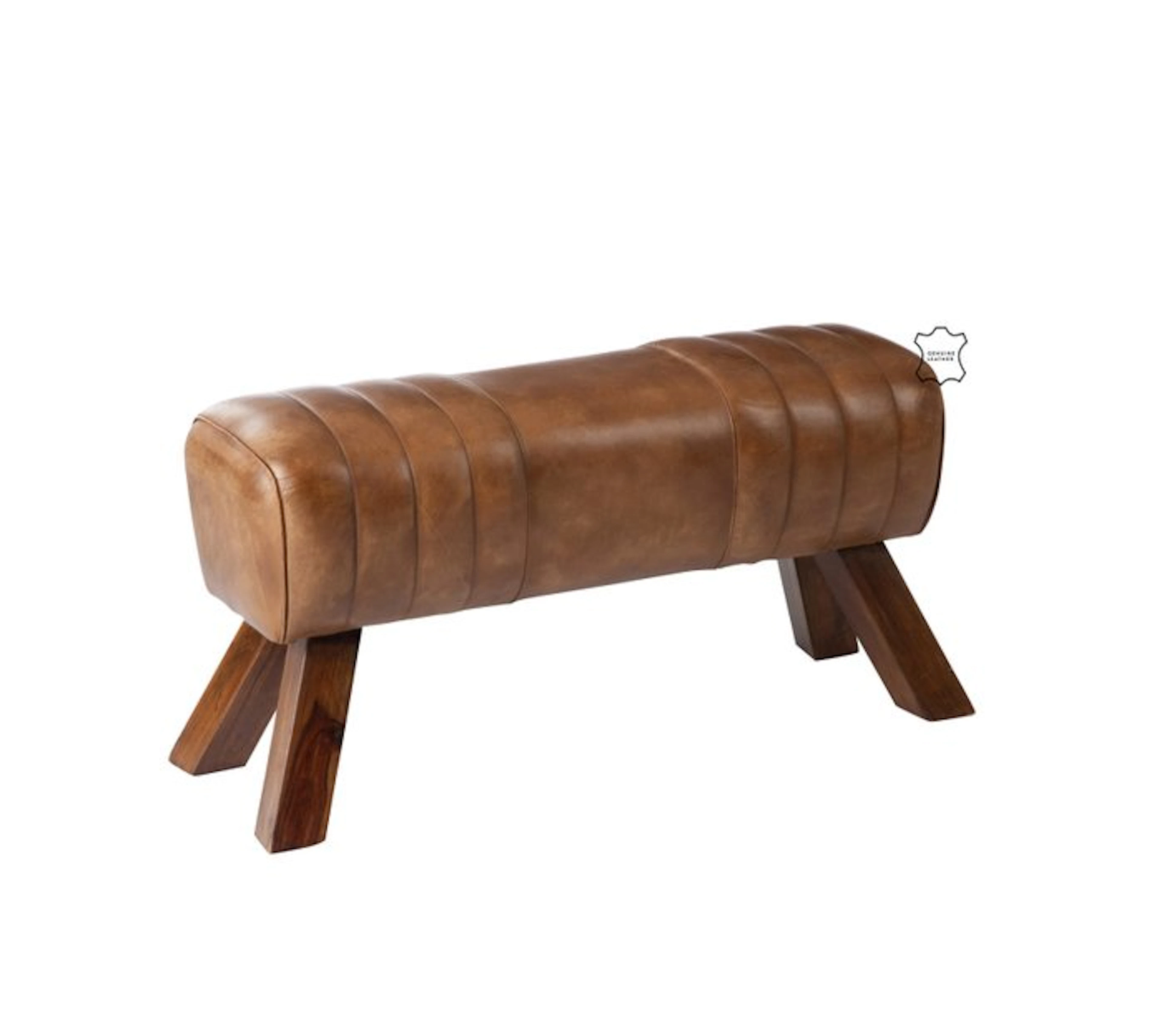 Gym Hall Bench - Real Leather - Hall bench - Leather, Wood