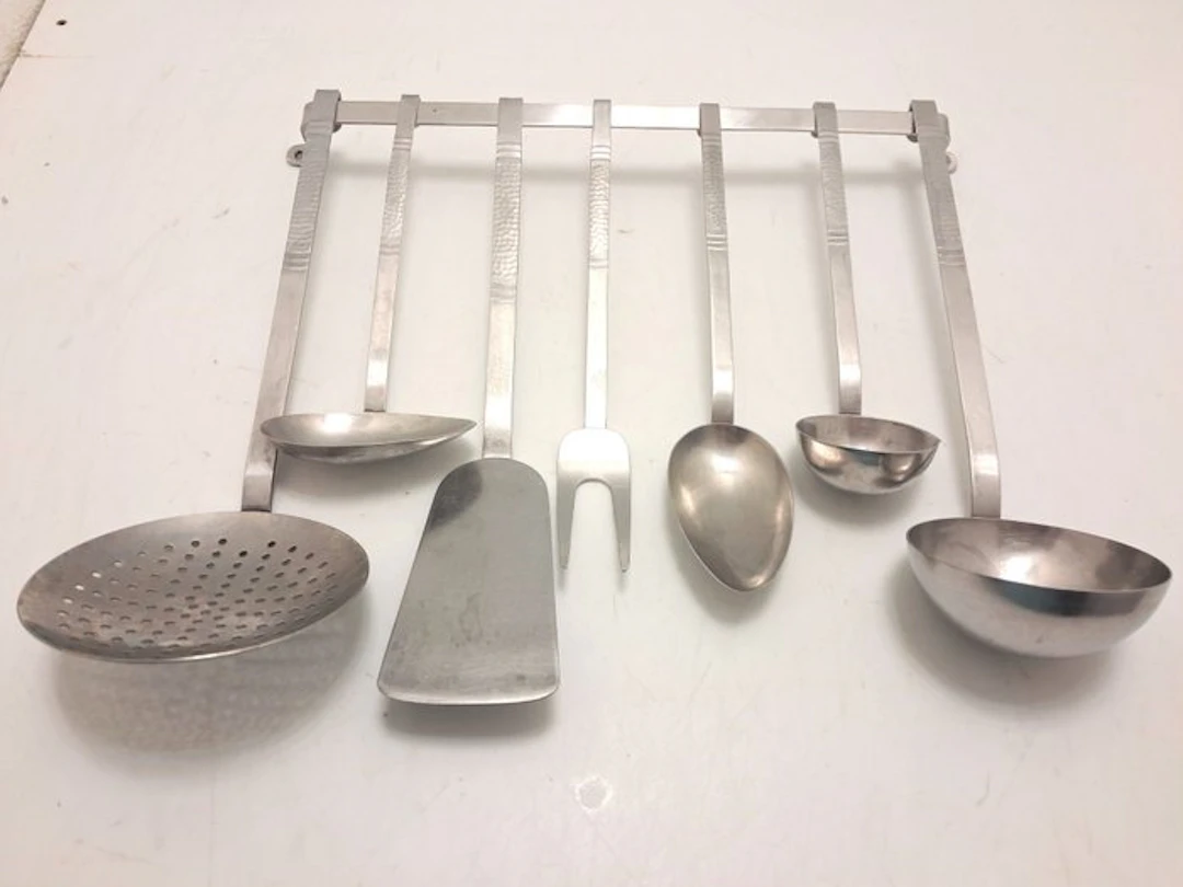 Gero Zilmeta - Wall shelf unit (8) - Stainless steel - cutlery set