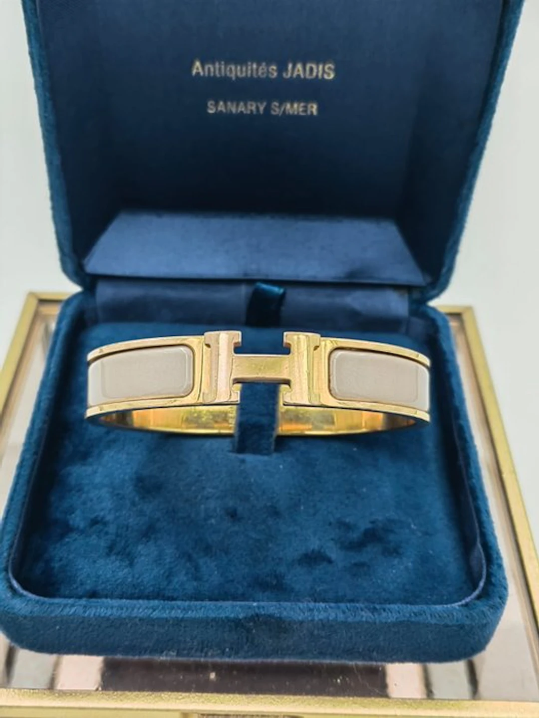 No reserve price - Hermès - Bracelet - Clic H Gold-plated, Enamel